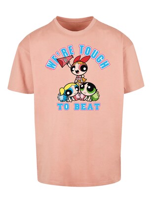 F4NT4STIC Shirt ‘Powerpuff Girls Tough To Beat’ Azuur / Grasgroen / Oudroze / Zwart