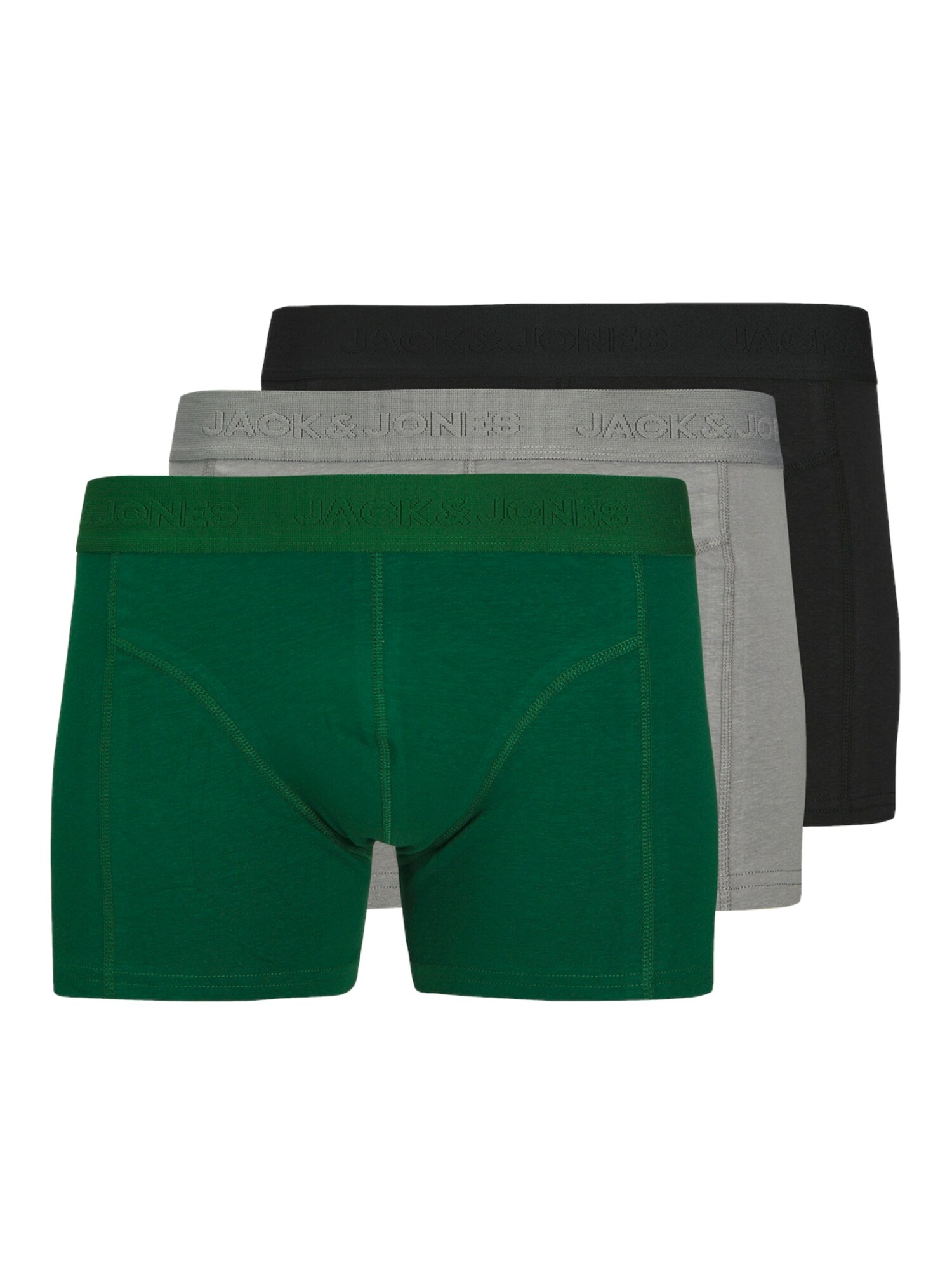 JACK & JONES Boxeralsók 'JACORDINARY'  szürke / smaragd / fekete akciós termékkép 1