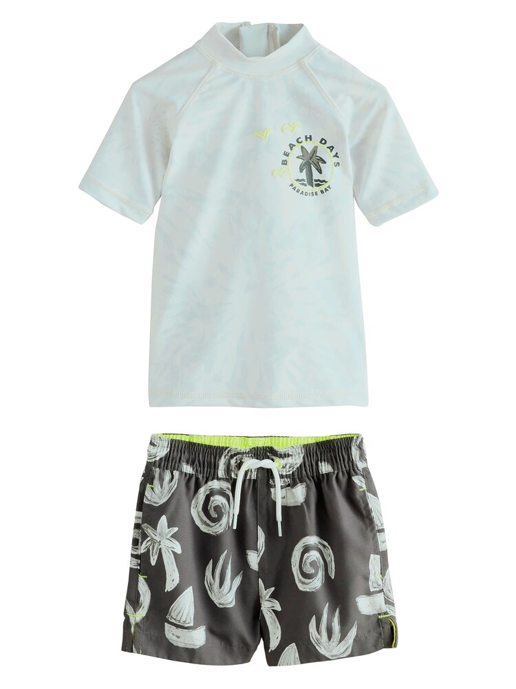 Next Badeset Jungen Größe 122 hellblau / schwarz