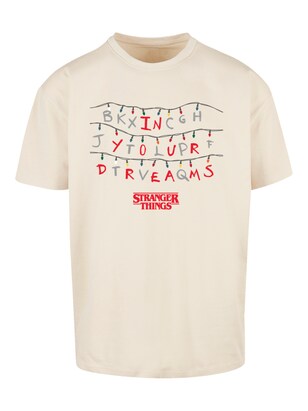 F4NT4STIC Shirt ‘Stranger Things In Your Dreams Netflix TV Series’ Sand / Grijs / Rood / Zwart