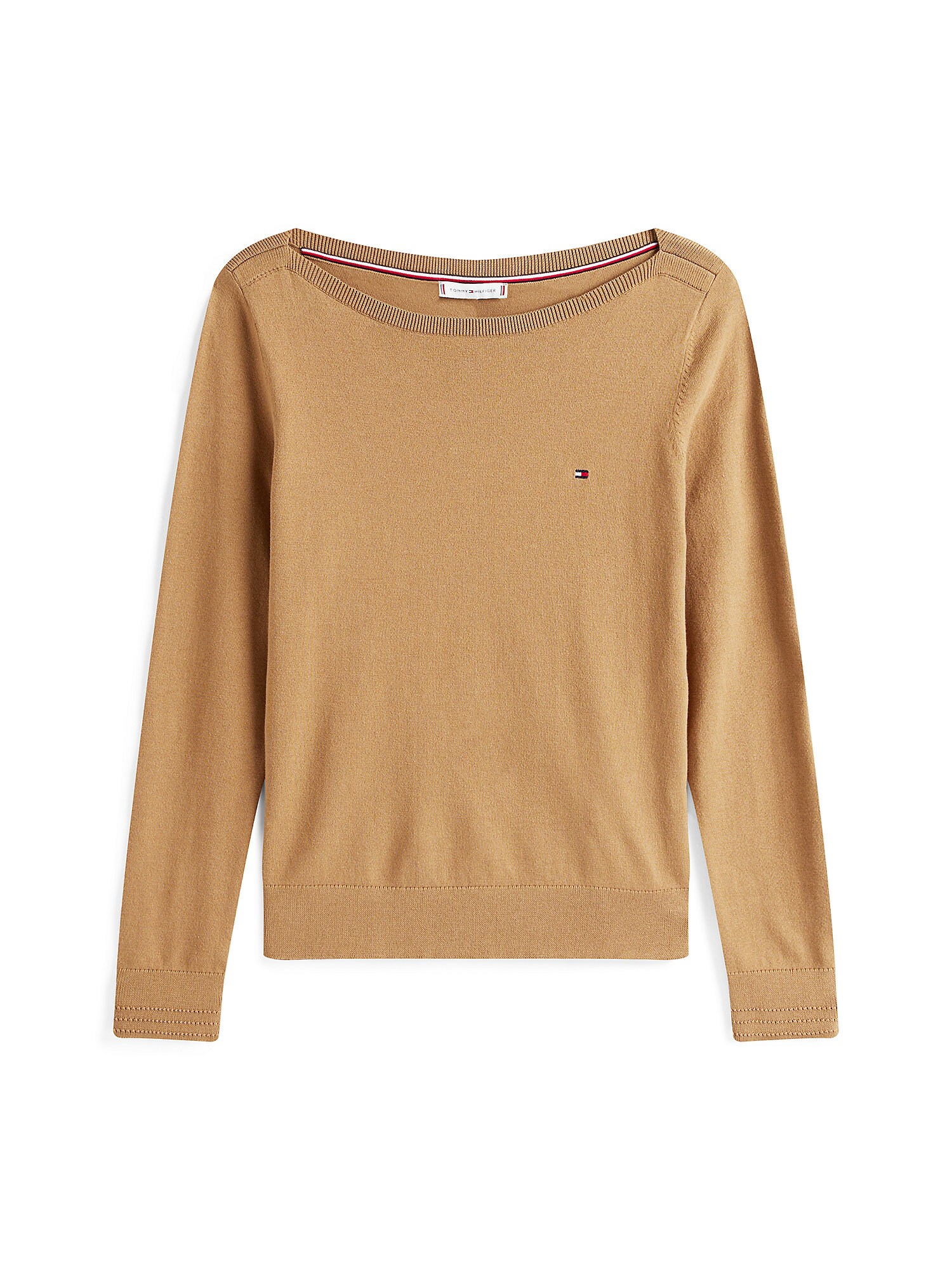TOMMY HILFIGER Pulover  bej închis / bleumarin / roșu / alb