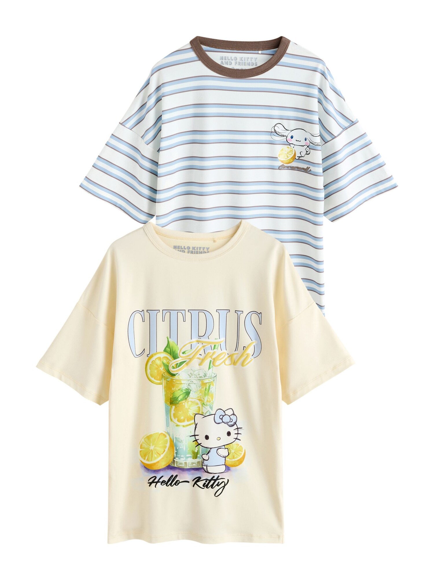 Next Cămăşi de noapte 'Hello Kitty'  albastru deschis / galben / galben deschis / oliv