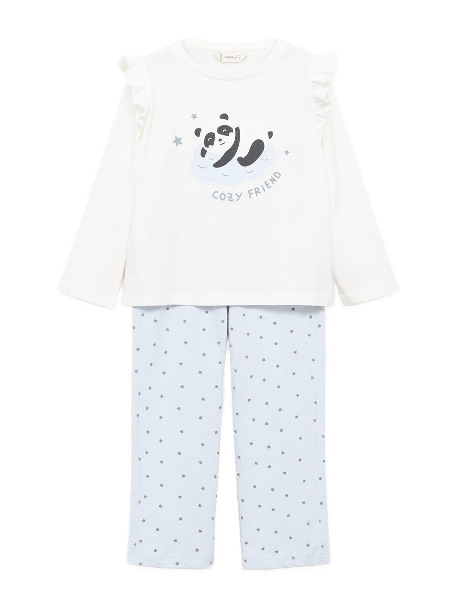MANGO KIDS Pijamale PANDITA  albastru pastel / negru / alb murdar