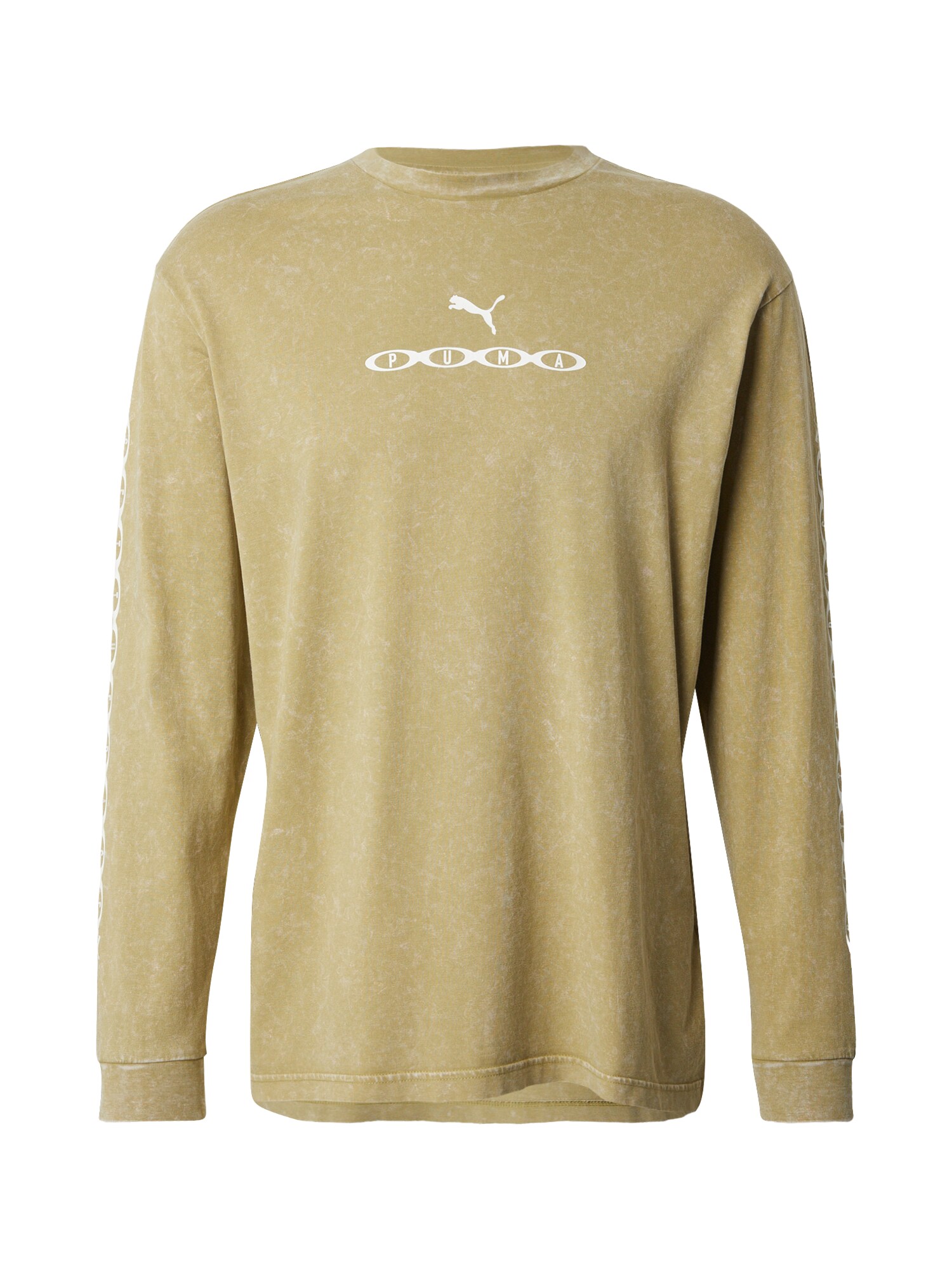 PUMA Tričko  olivová / biela