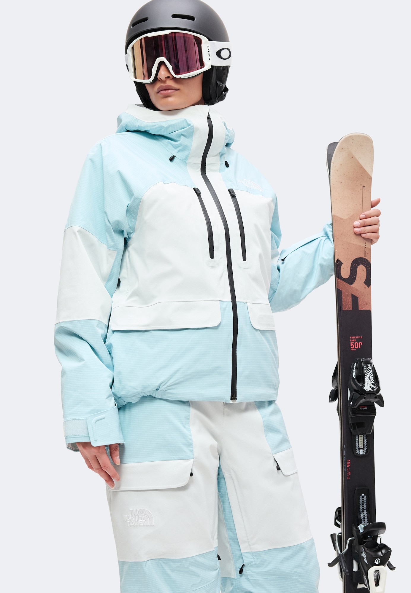 THE NORTH FACE Chaqueta de montaña 'POWSTAR'  azul claro / blanco – imagen 3