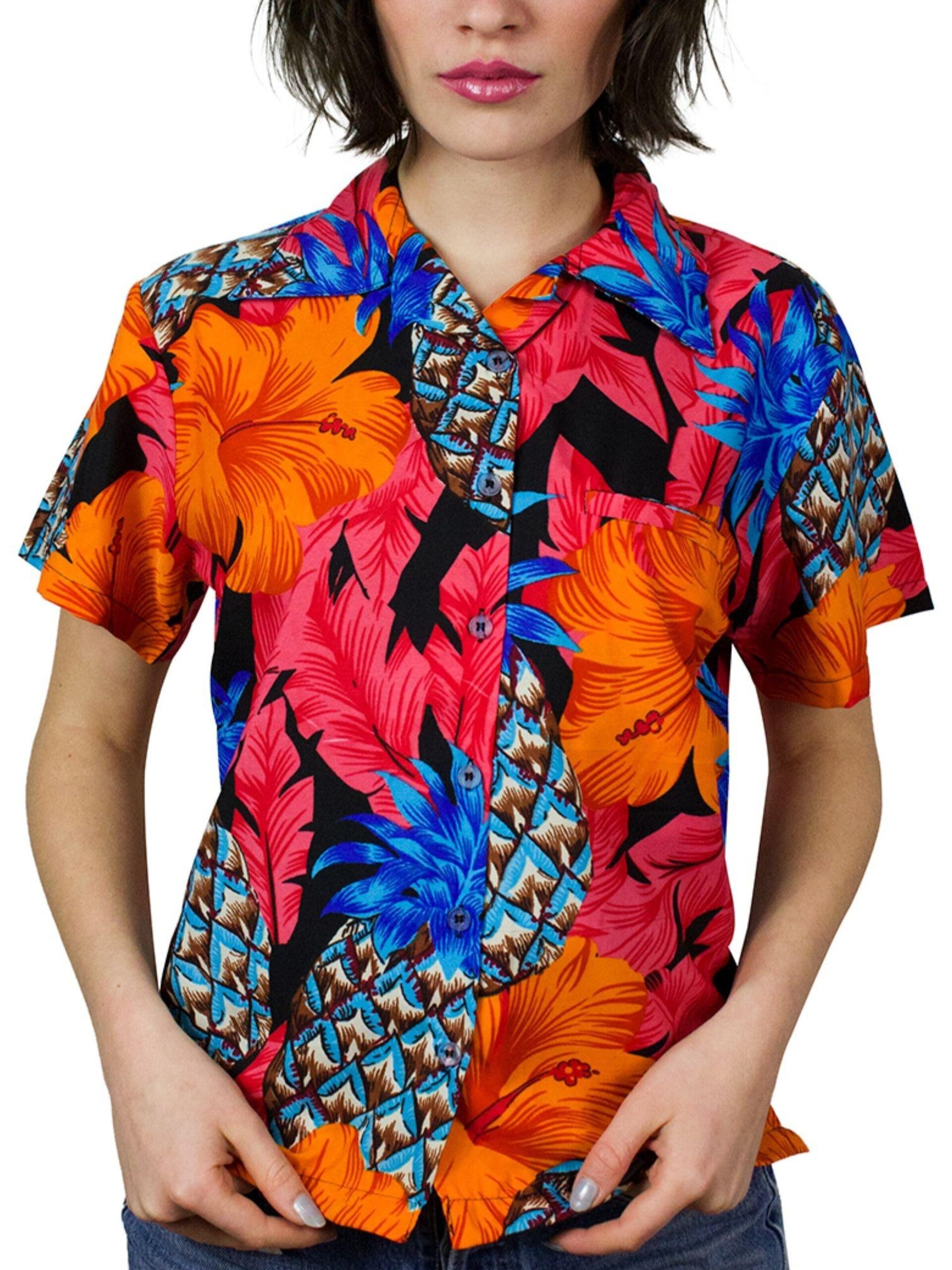 King Kameha Blus 'Pineapple Hibiscus Black Line' dam