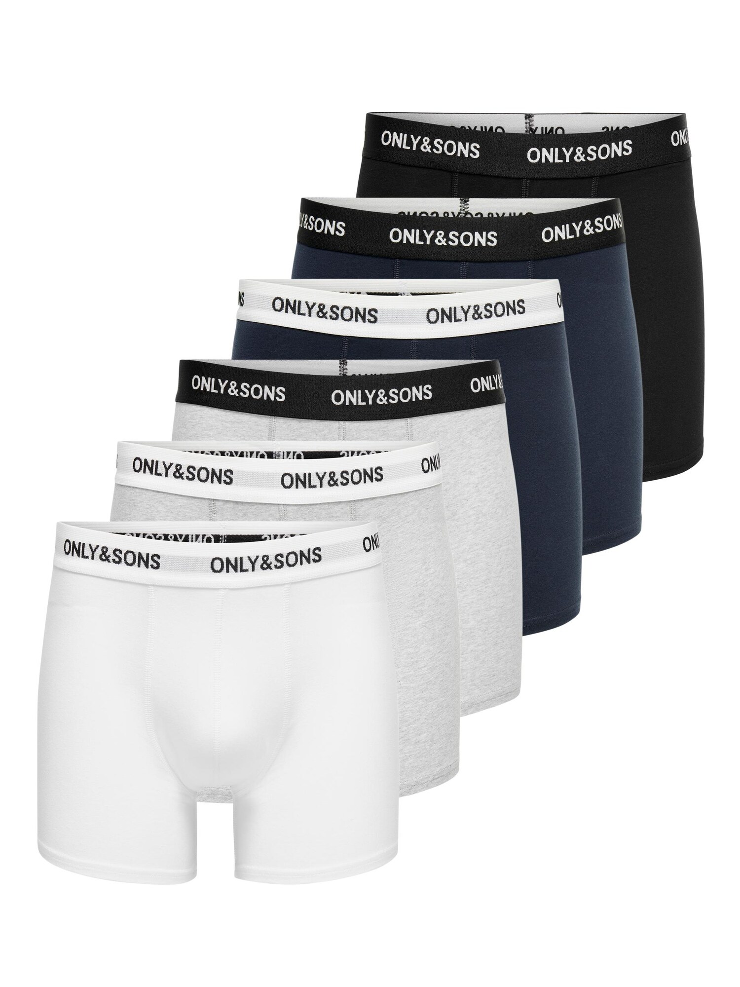 Only & Sons Boxerky 'FITZ'  námornícka modrá / svetlosivá / čierna / biela