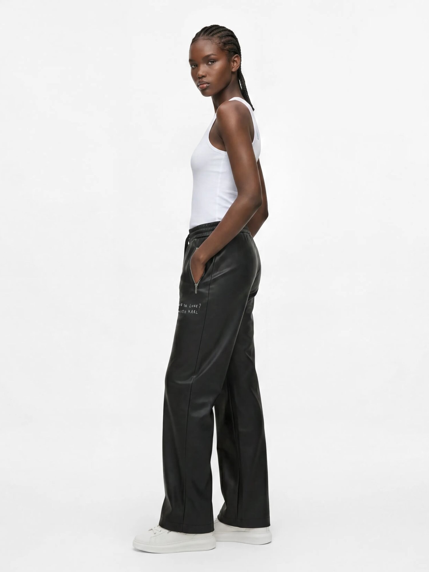 KARL LAGERFELD JEANS Pantalón 'Pietro Terzini' negro / blanco – imagen 3