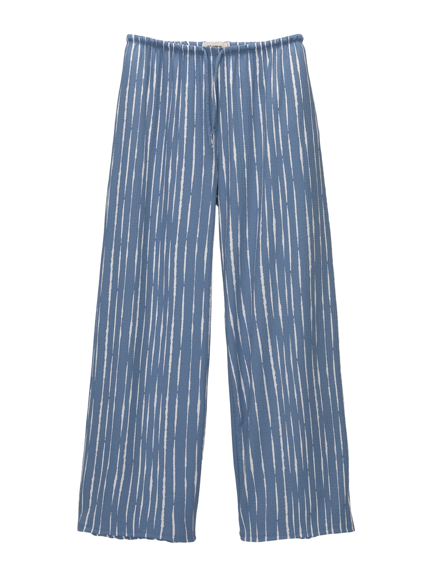 Pull&Bear Nohavice  modrá / biela