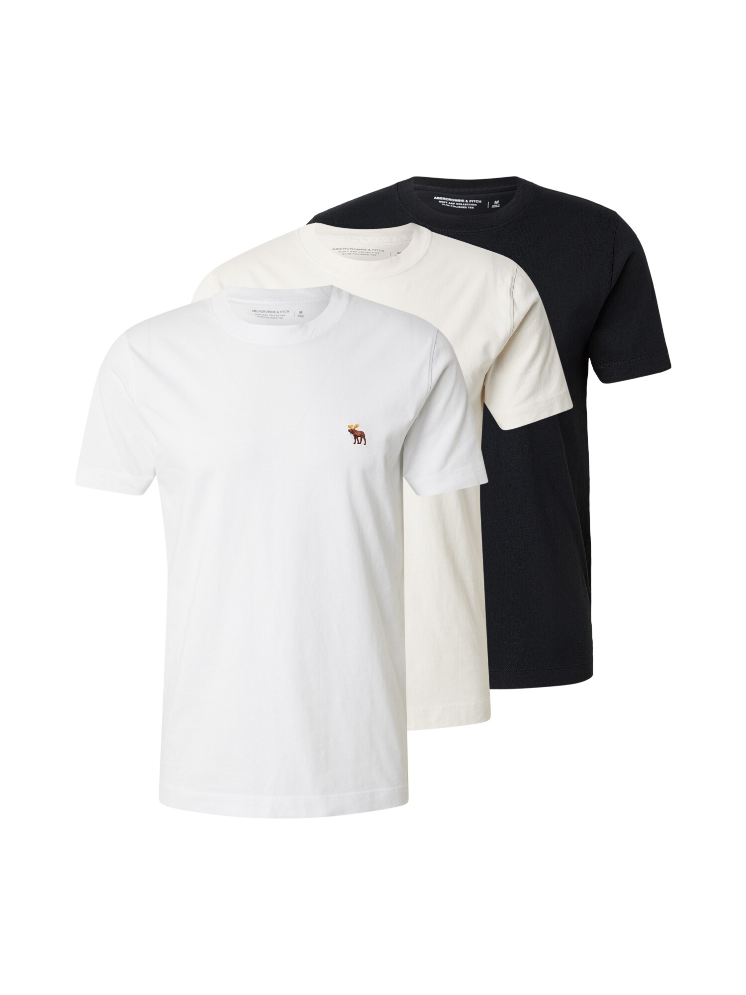 Abercrombie & Fitch Tricou  crem / negru / alb