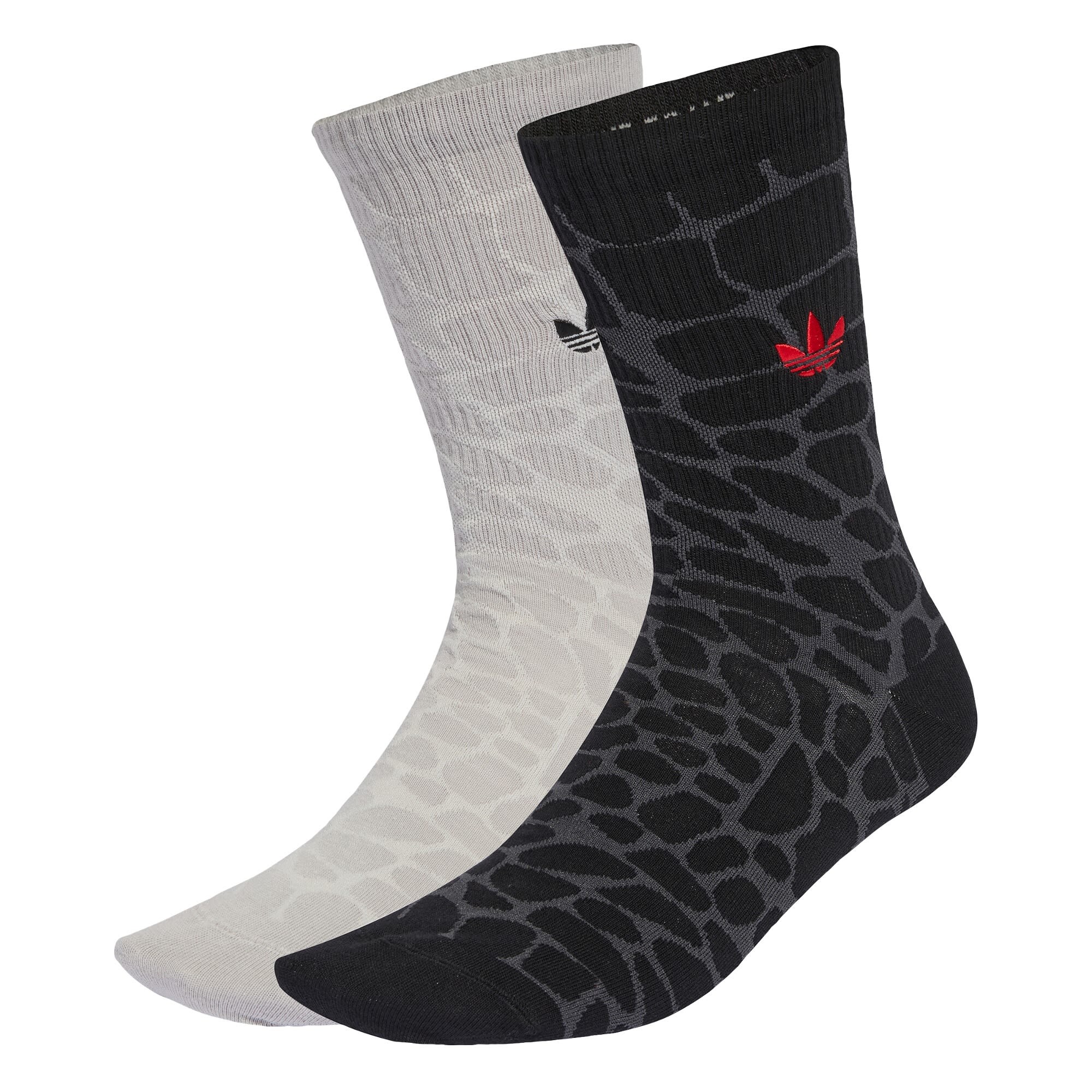 ADIDAS ORIGINALS Șosete CROCO CREW 2 PAIRS  gri deschis / gri închis / roșu / negru