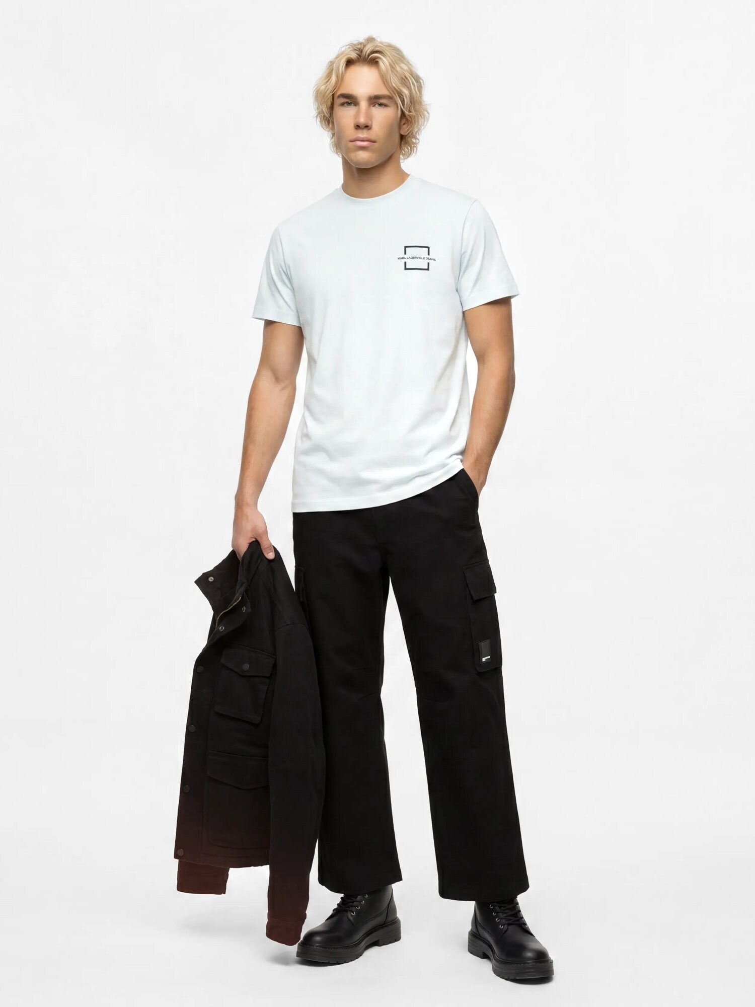 KARL LAGERFELD JEANS Camiseta negro / blanco – imagen 8