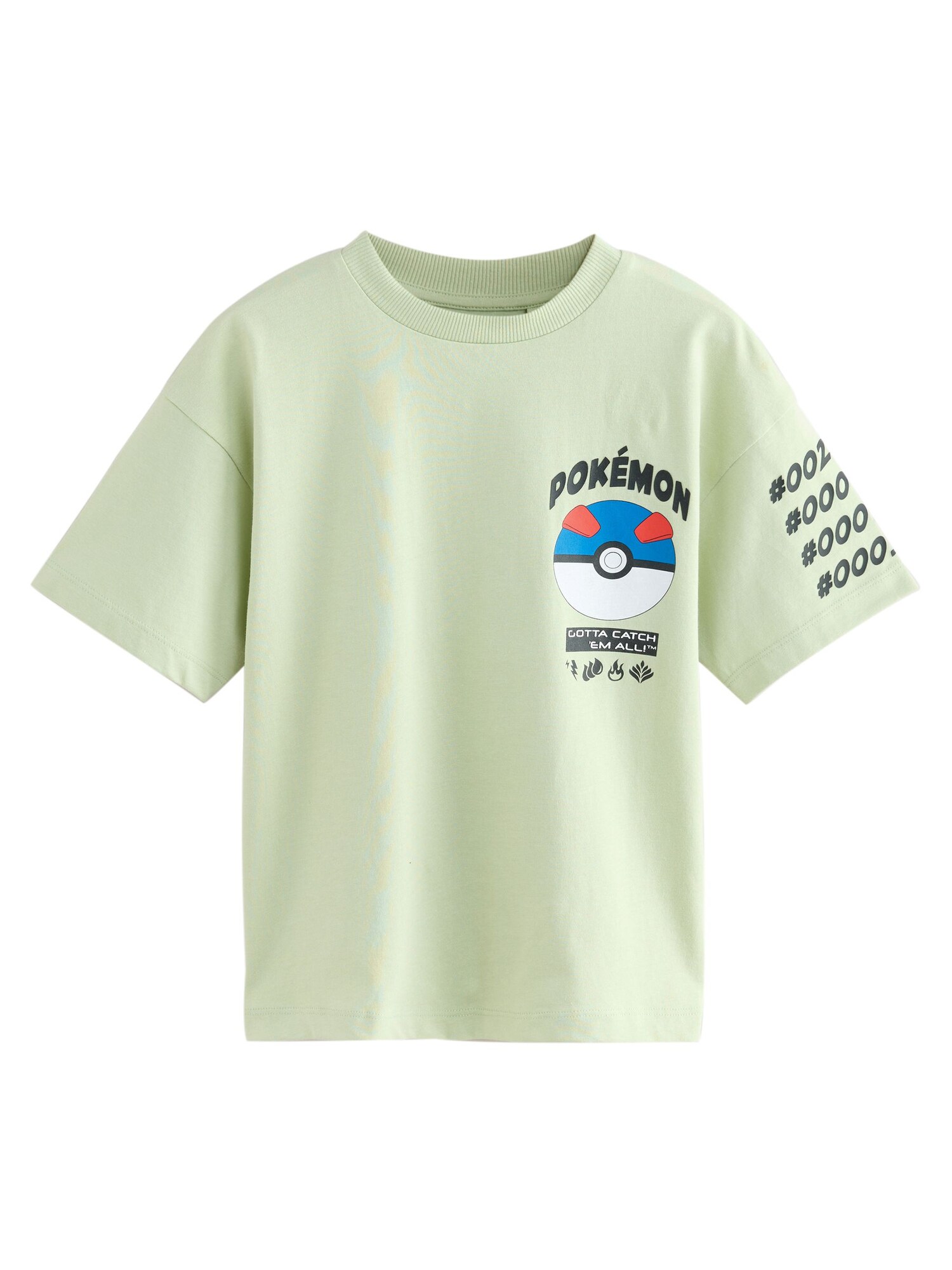 Next Tricou Pokémon  verde deschis / roșu / negru / alb
