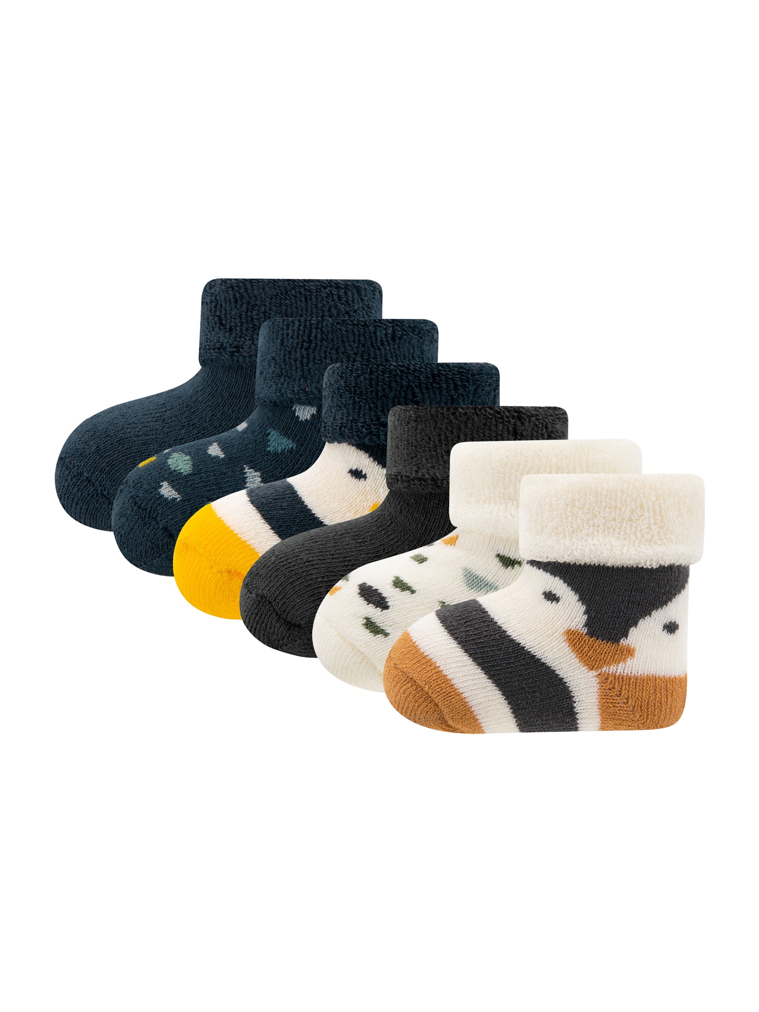 EWERS Zokni 'PINGUIN'  tengerészkék / karamell / sárga / gyapjúfehér akciós termékkép 1