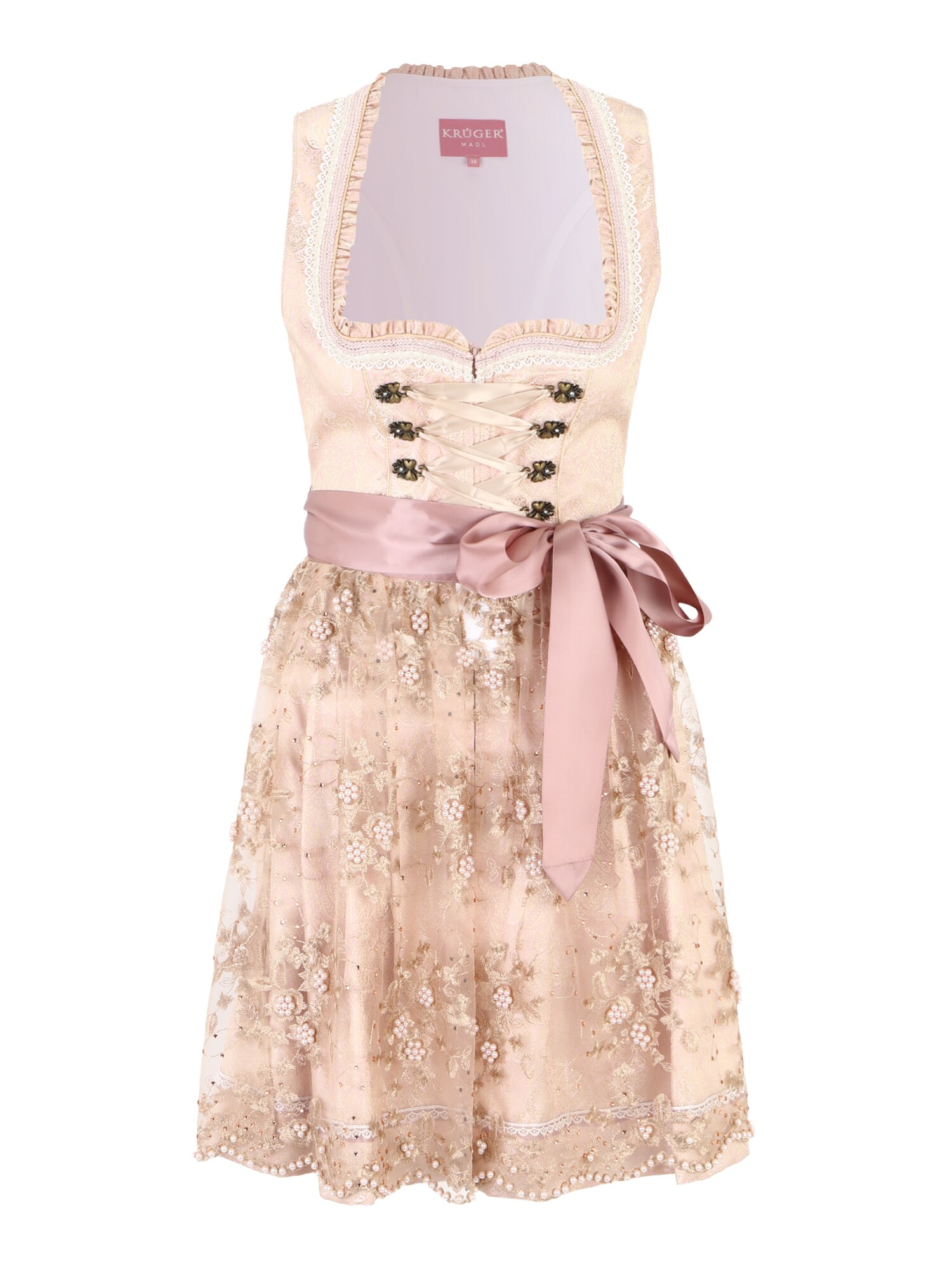 Krüger Madl Рокля в стил Dirndl 'Kailia'  розе / светлорозово