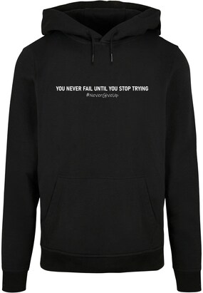 Merchcode Sweatshirt ‘Never Give Up’ Zwart / Wit