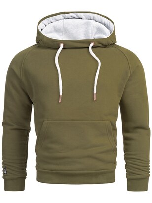 Alessandro Salvarini Sweatshirt ‘Paolo’ Kaki / Wit gemêleerd