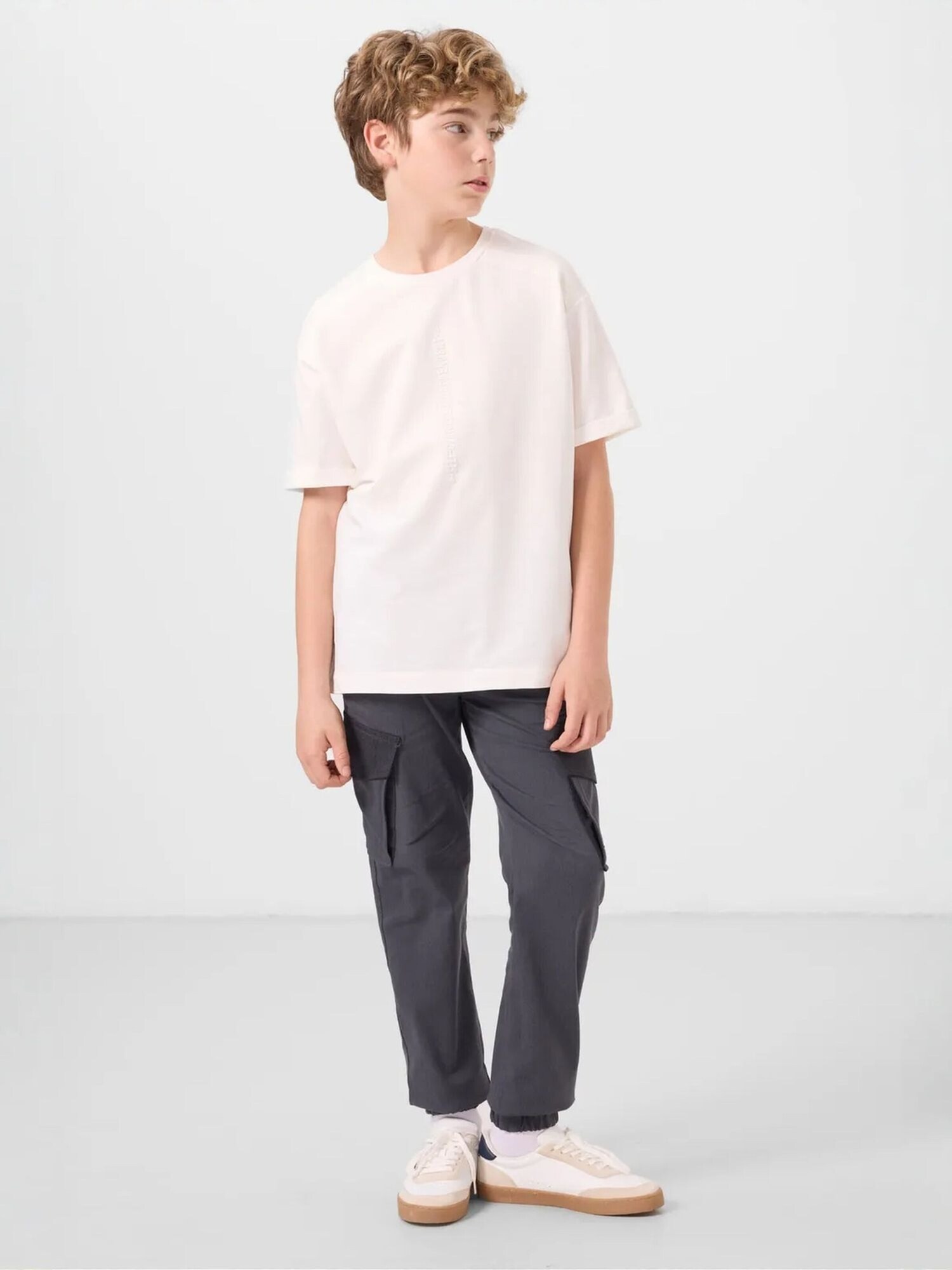 Tommy Life Hlače 'TOMMY Kinder Cargo-Joggerhose' antracit siva
