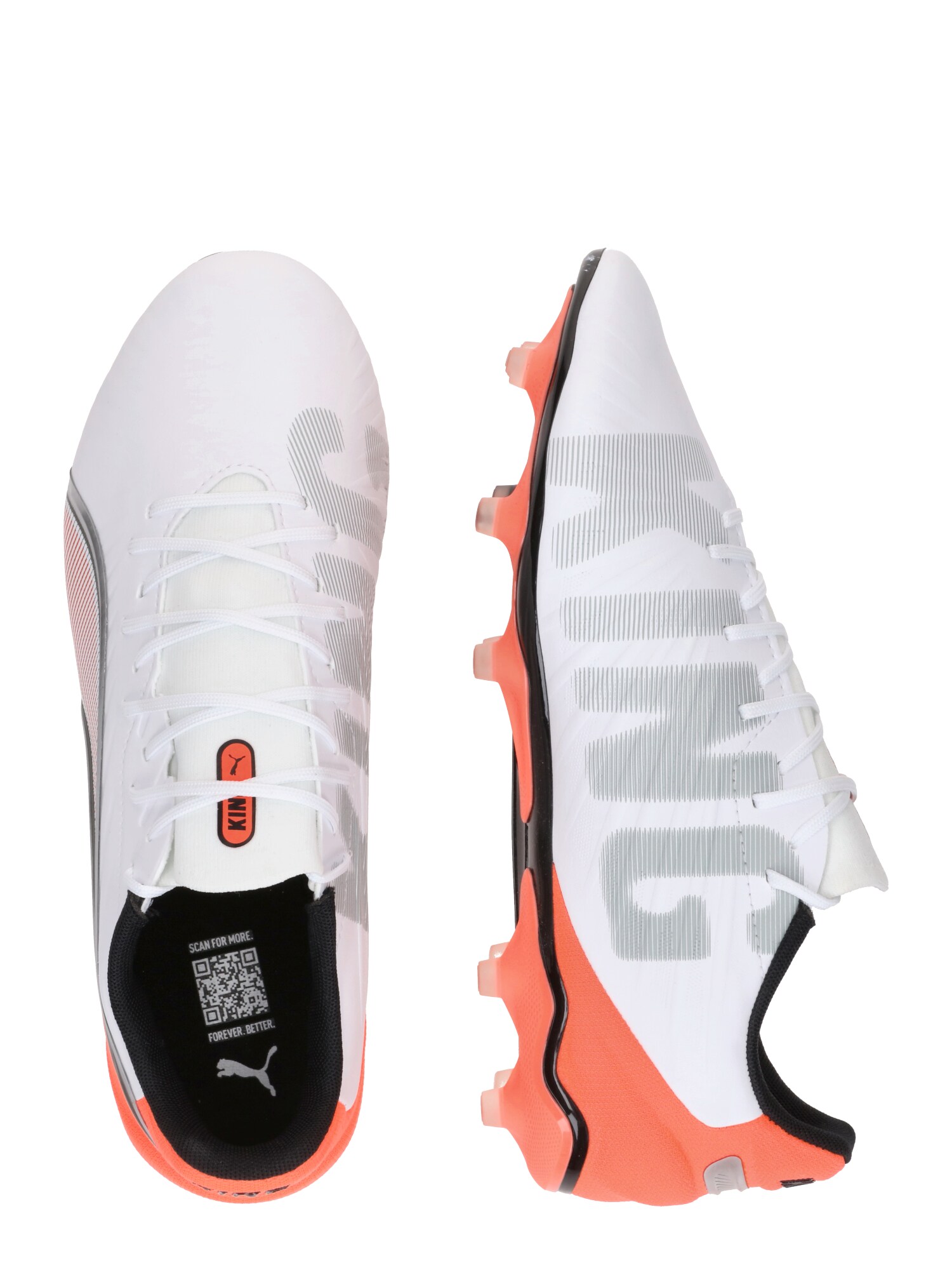 PUMA Futballcipők 'KING MATCH'  homár / ezüst / fehér termék 2. képe