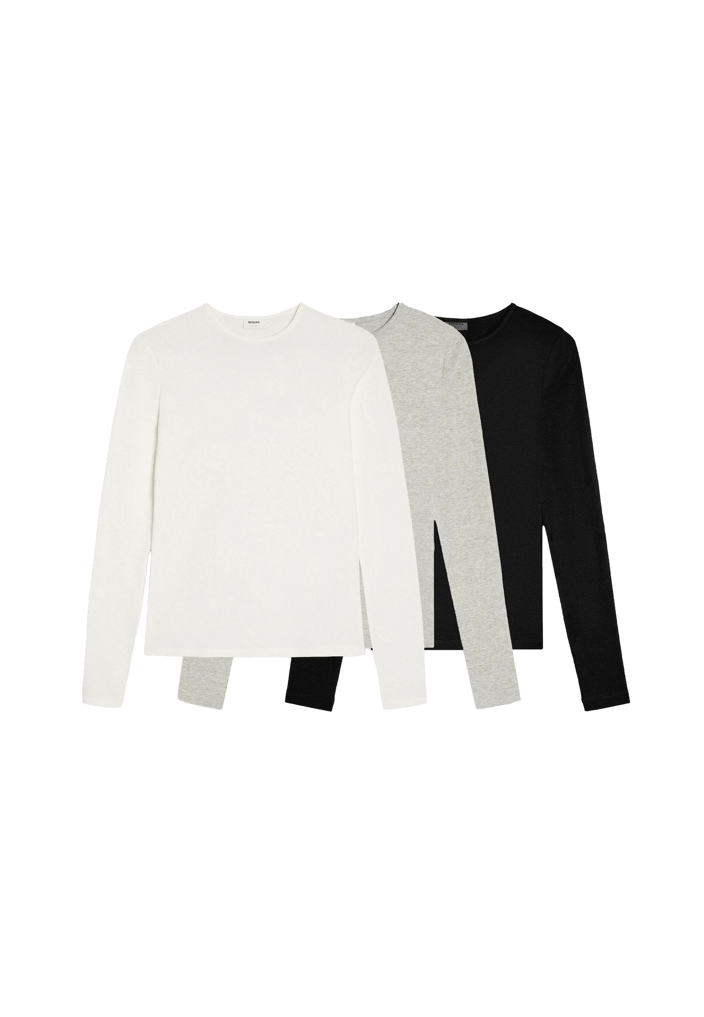 Bershka Tricou gri amestecat / negru / alb