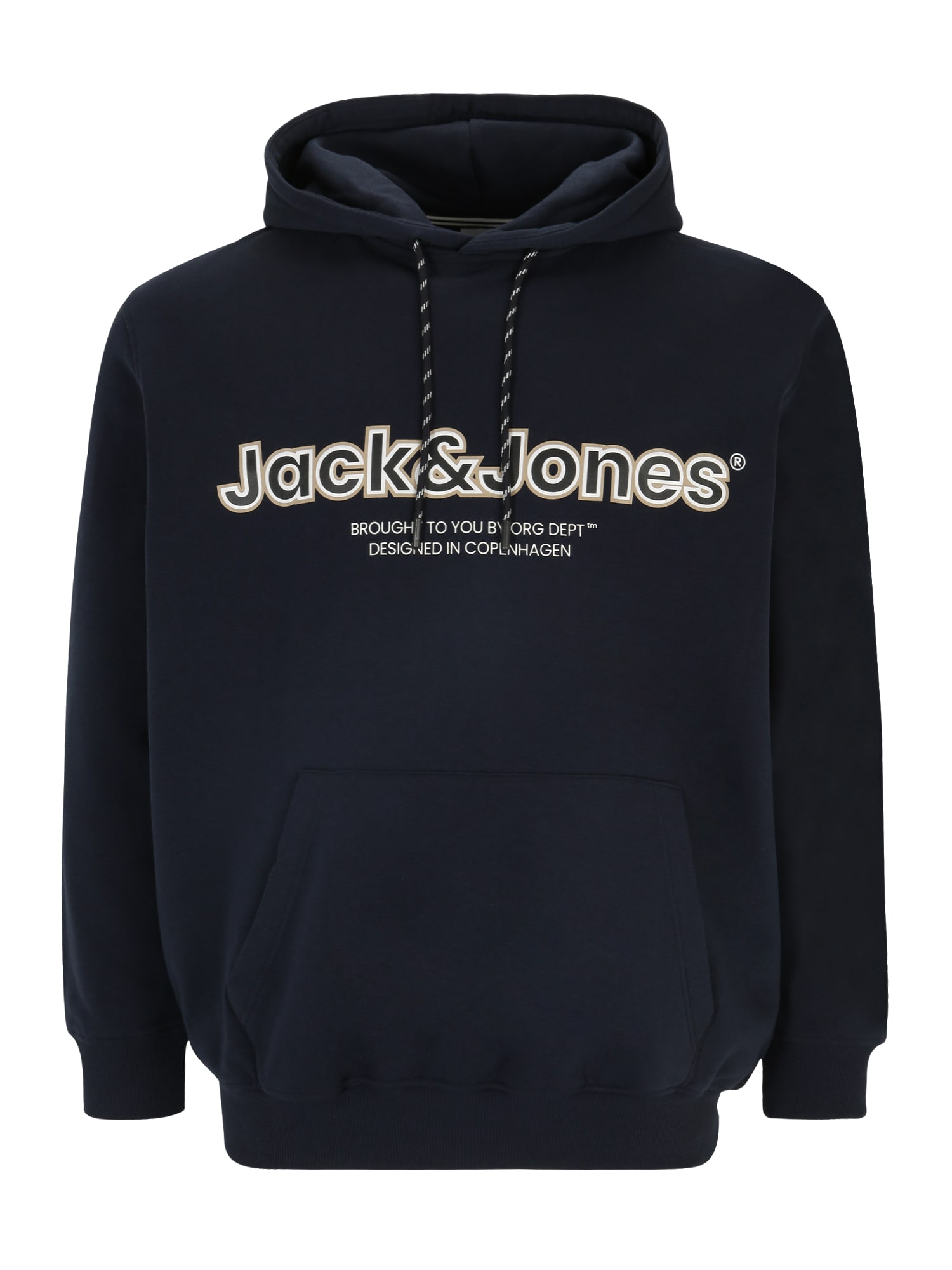 Jack & Jones Plus Sweater majica 'LAKEWOOD'  bež / mornarsko plava / crna / bijela