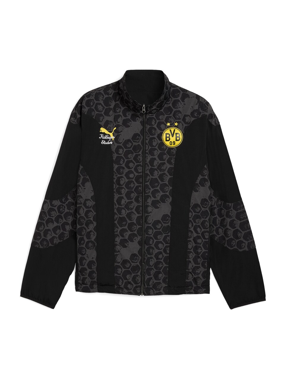 Sportjacka 'Borussia Dortmund' gul / mörkgrå / svart