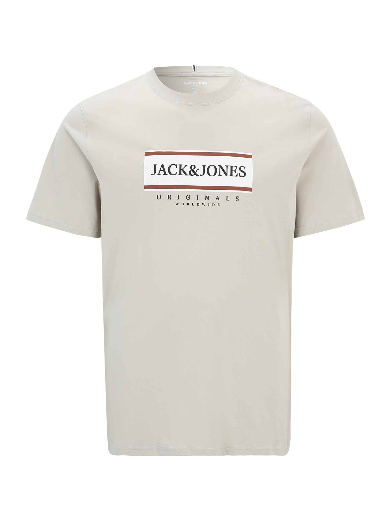 Jack & Jones Plus Tričko 'JORFREDERIKSBERG'  hrdzavohnedá / sivá / čierna / biela