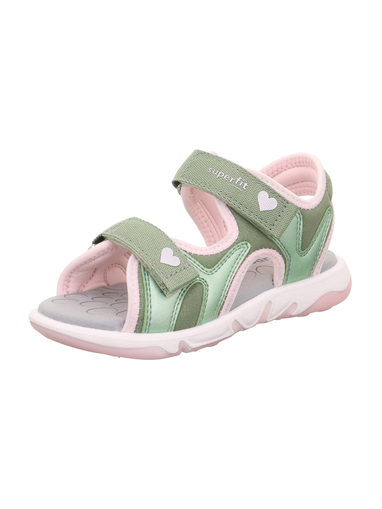 SUPERFIT Sandale PEBBLES  verde kiwi / roz pastel