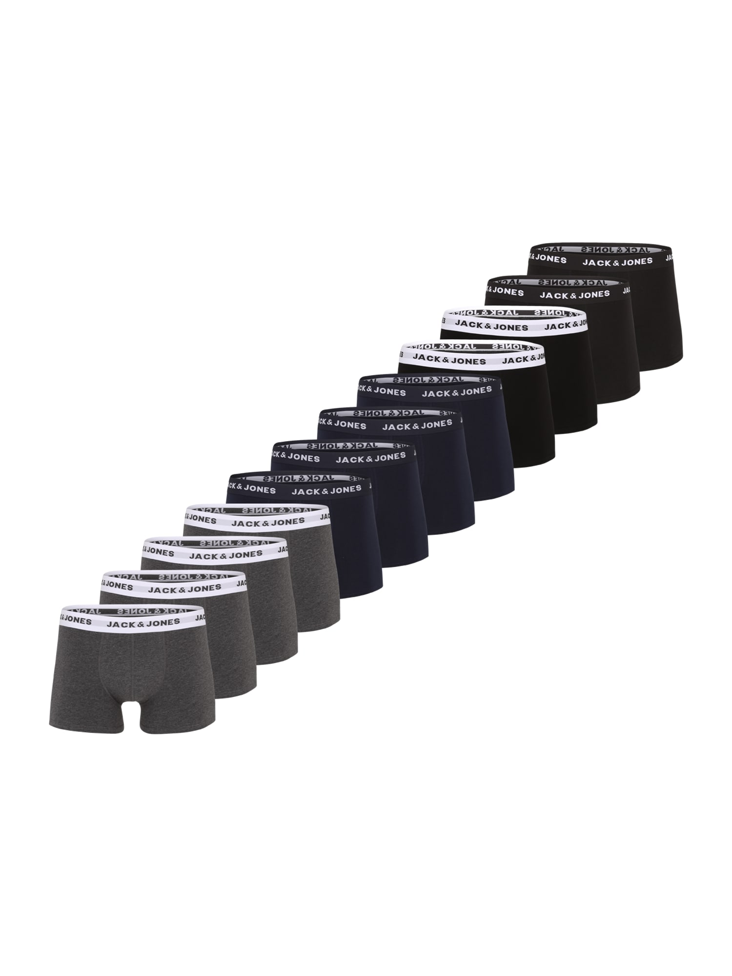 JACK & JONES Boxeri JACSOLID  albastru marin / gri amestecat / negru / alb