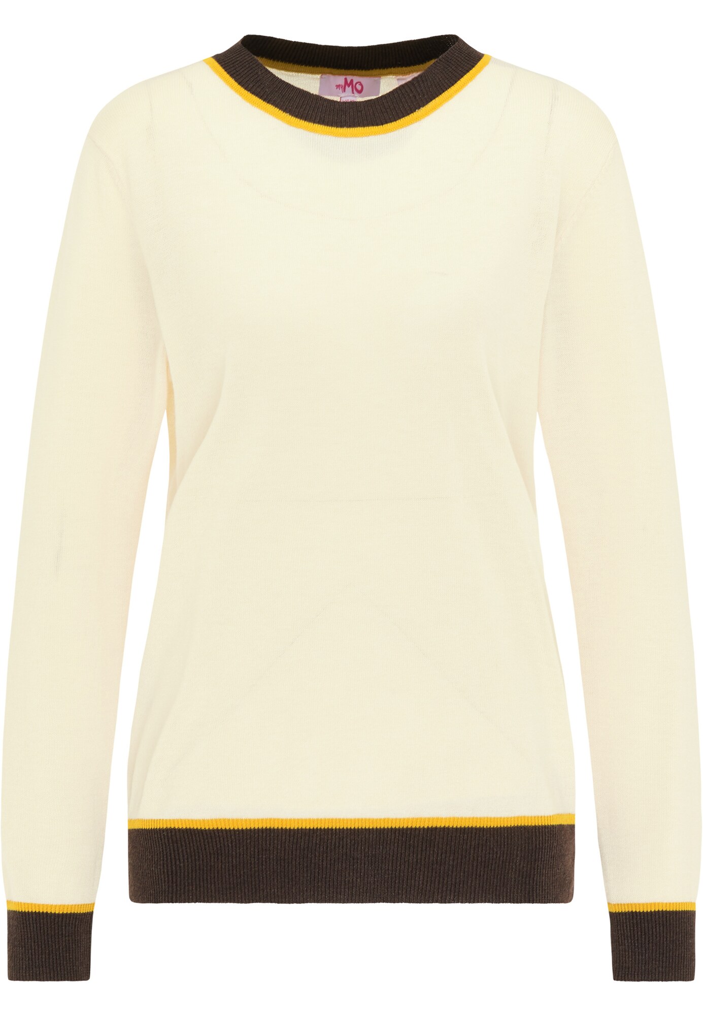 MYMO Pulover  galben / negru / alb coajă de ou