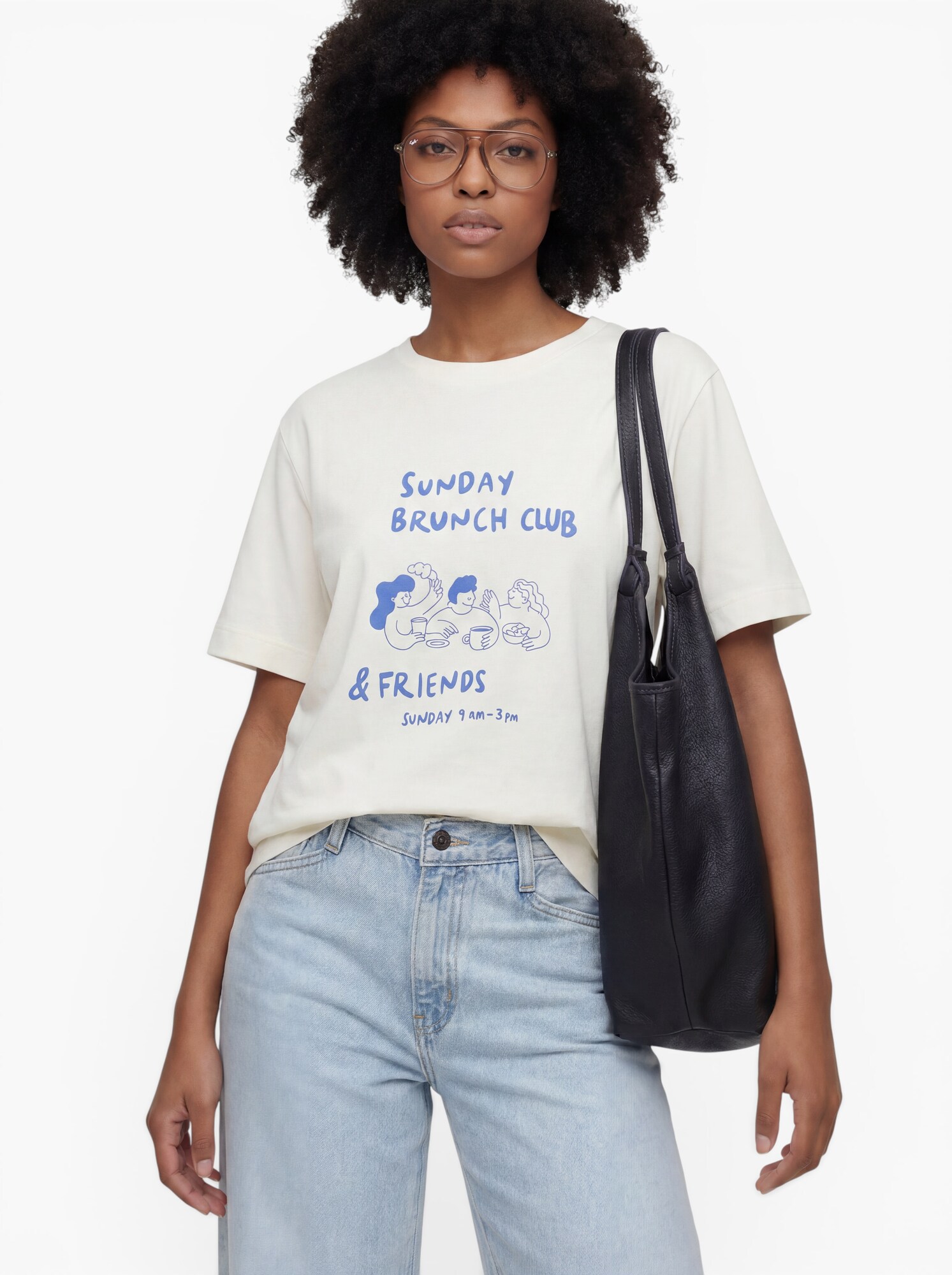 VERO MODA Tričko  modrá / biela (obrázok 5)