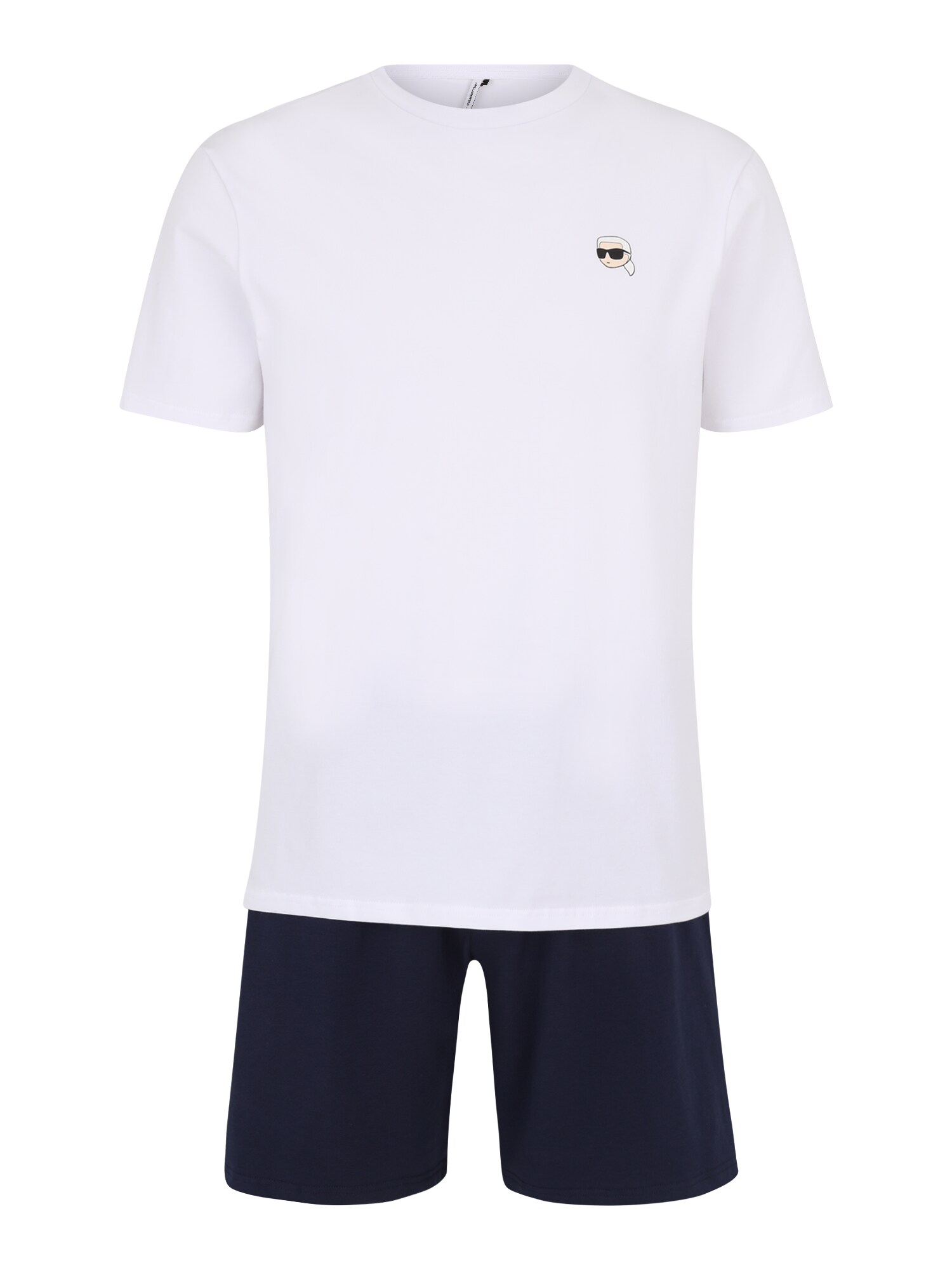 Karl Lagerfeld Pijama scurtă IKON  albastru marin / negru / alb