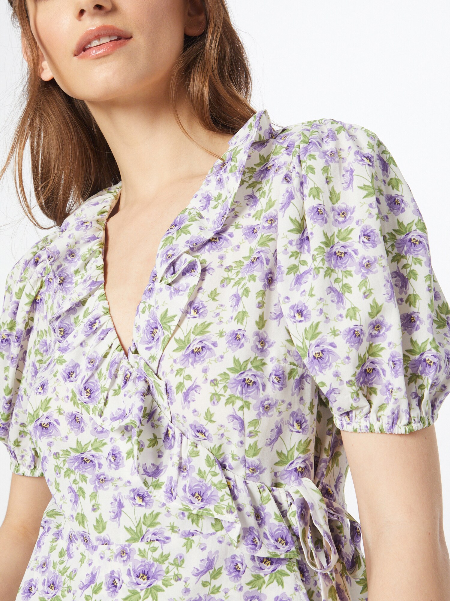 Dorothy Perkins Blúzka slonová kosť / svetlozelená / fialová (obrázok 5)