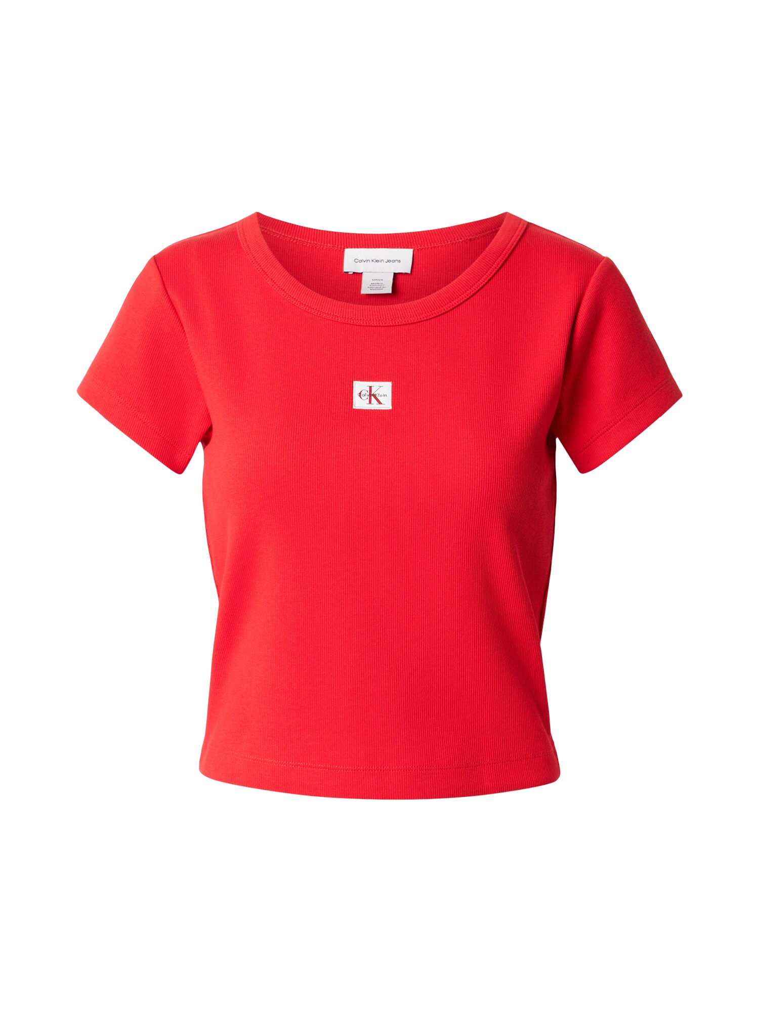 Calvin Klein Jeans Majica 'Woven Label Baby'  crvena