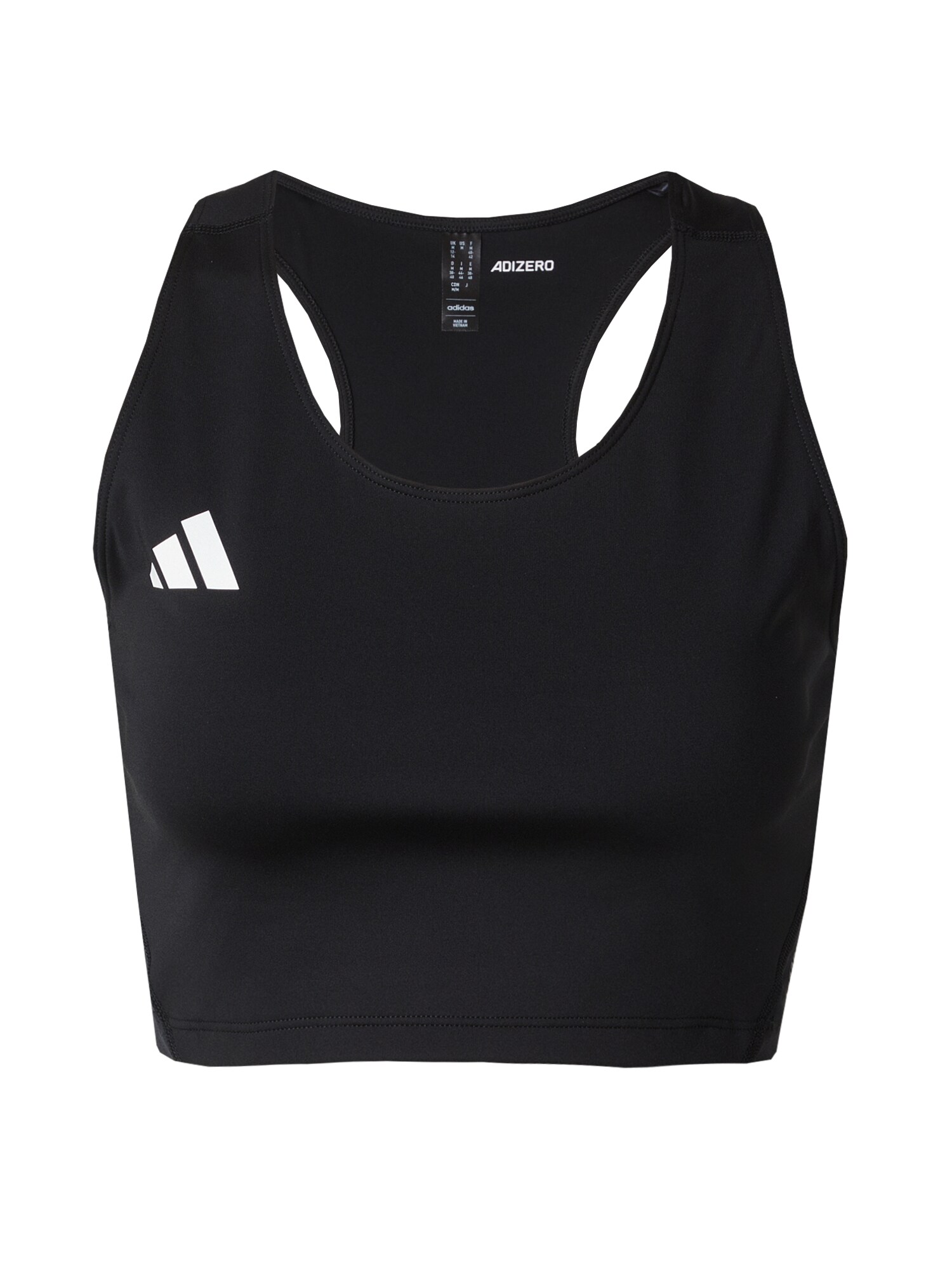 ADIDAS PERFORMANCE Športový top 'ADIZERO E'  čierna / biela