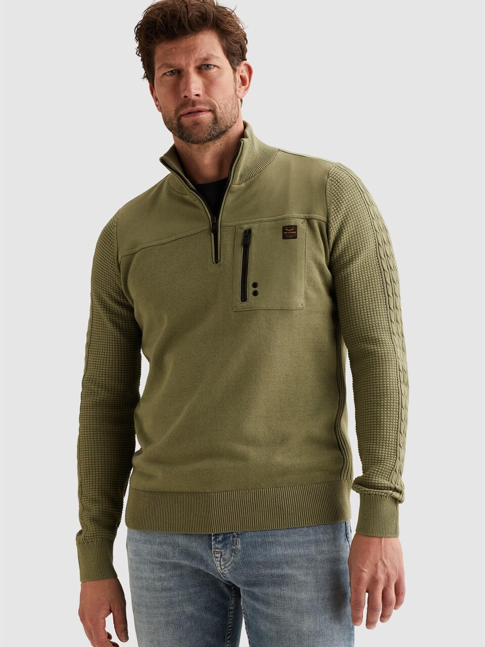 Tröja 'Pullover with half zipper'