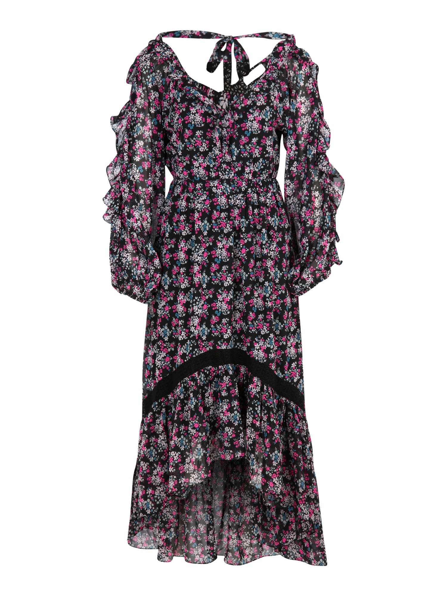 Wallis Petite Suknelė juoda / rožinė / balta / benzino spalva