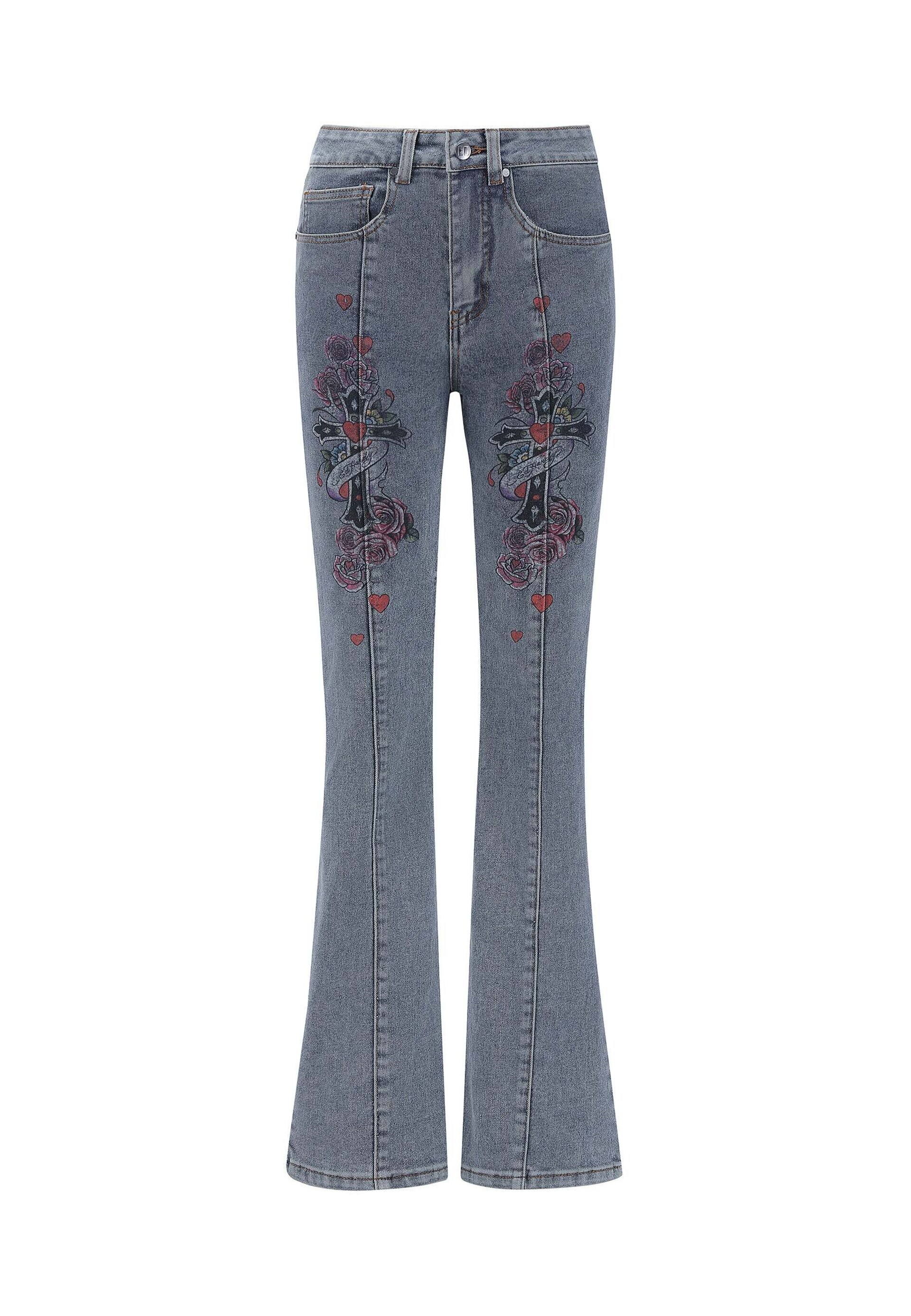Ed Hardy Jeans 'Blumenkreuz' dam