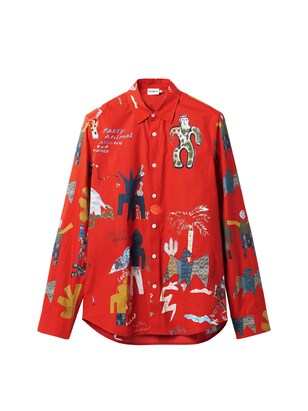 Desigual Overhemd Gemengde kleuren / Rood