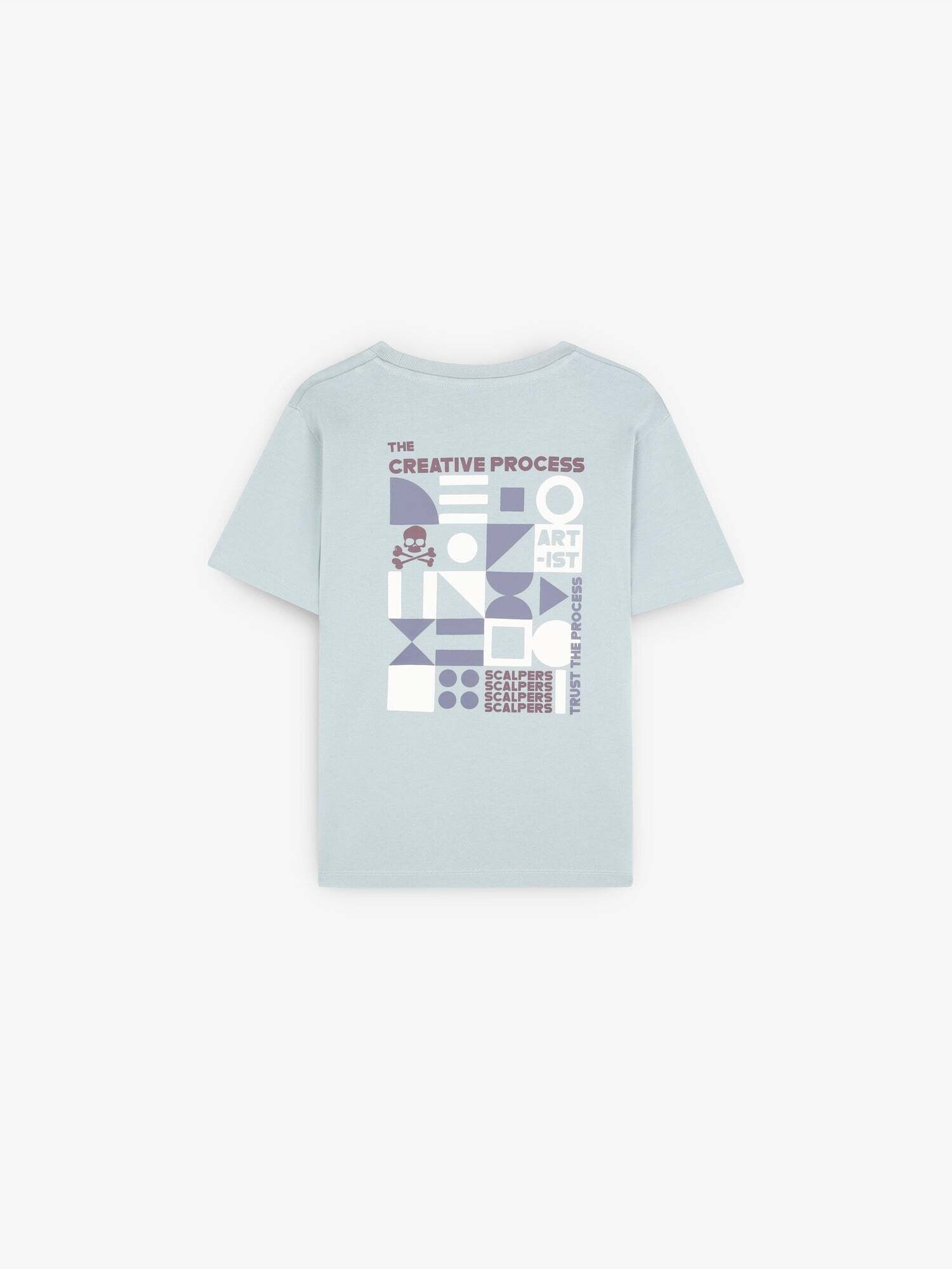 Scalpers Póló 'Artist'  galambkék / világoskék / taupe / fehér termék 2. képe