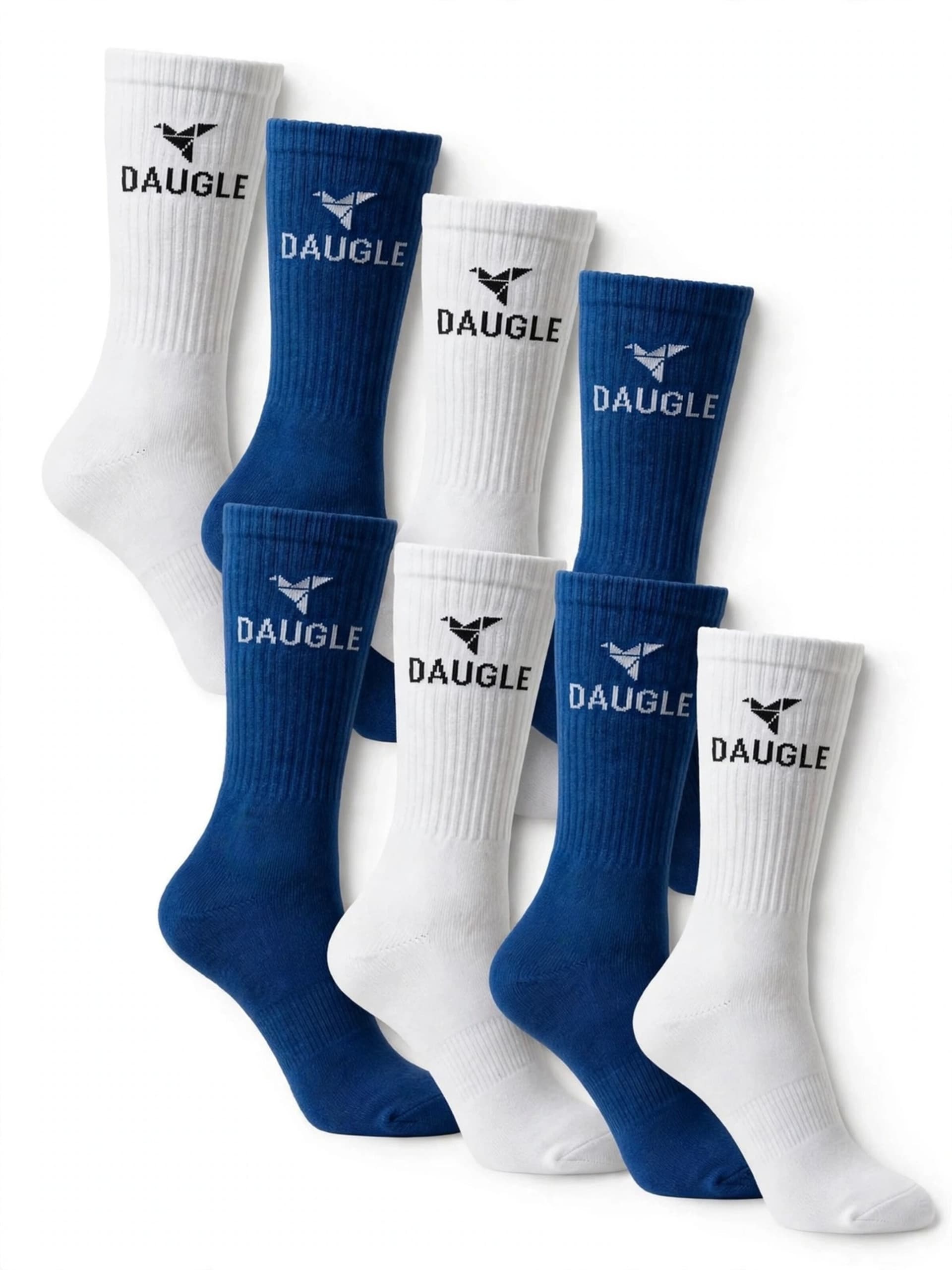 DAUGLE Sportsockor 'Daugle Sport Crew Socks 2-Pack (Blue, White)' strumpor herr