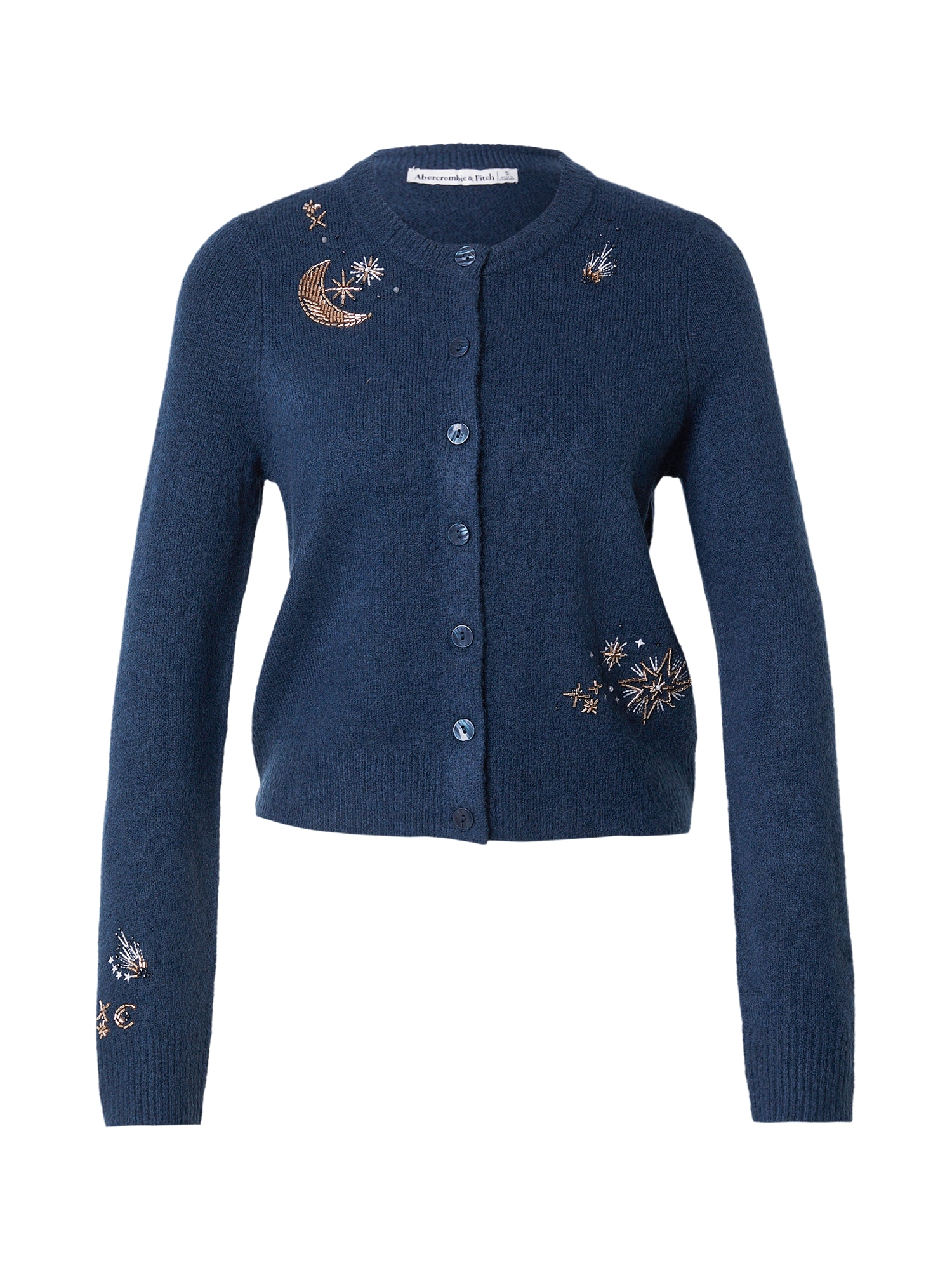 Abercrombie & Fitch Geacă tricotată RAMADAN  bleumarin / maro mokka / alb lână