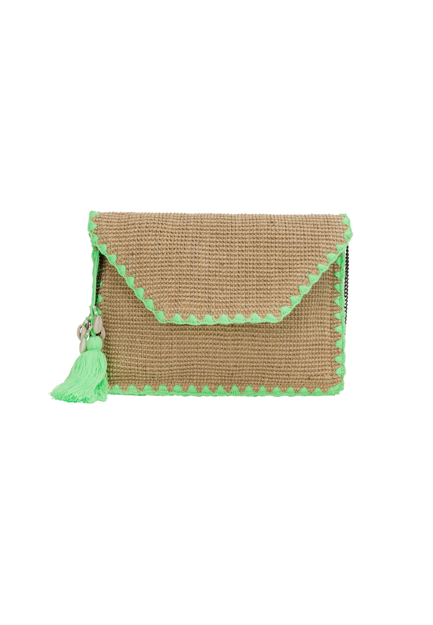 IZIA Clutch  nisipiu / verde limetă
