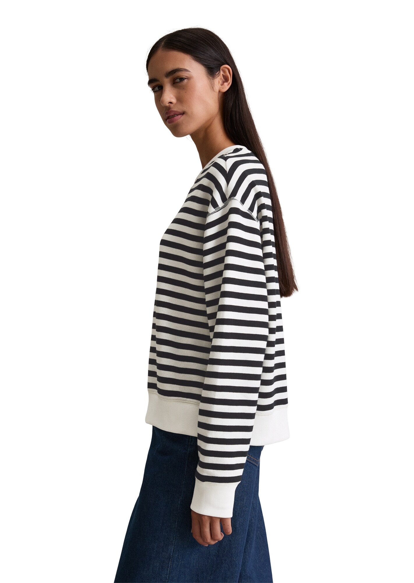 Marc O'Polo DENIM Sudadera negro / blanco – imagen 3