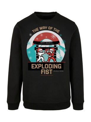 F4NT4STIC Sweatshirt ‘Retro Gaming Way of the Exploding Fist Christmas Design’ Gemengde kleuren