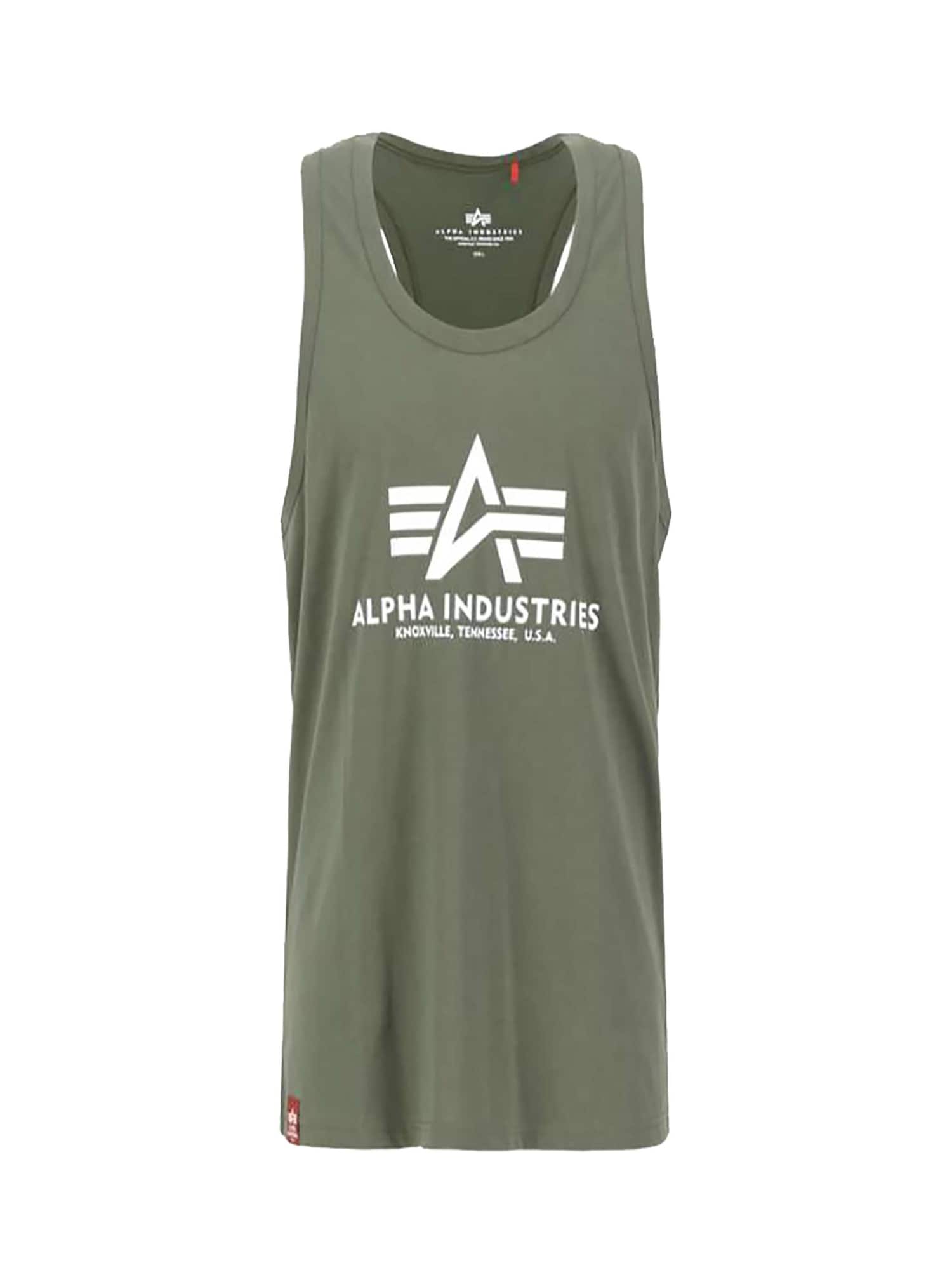 ALPHA INDUSTRIES Camiseta térmica  oliva / blanco