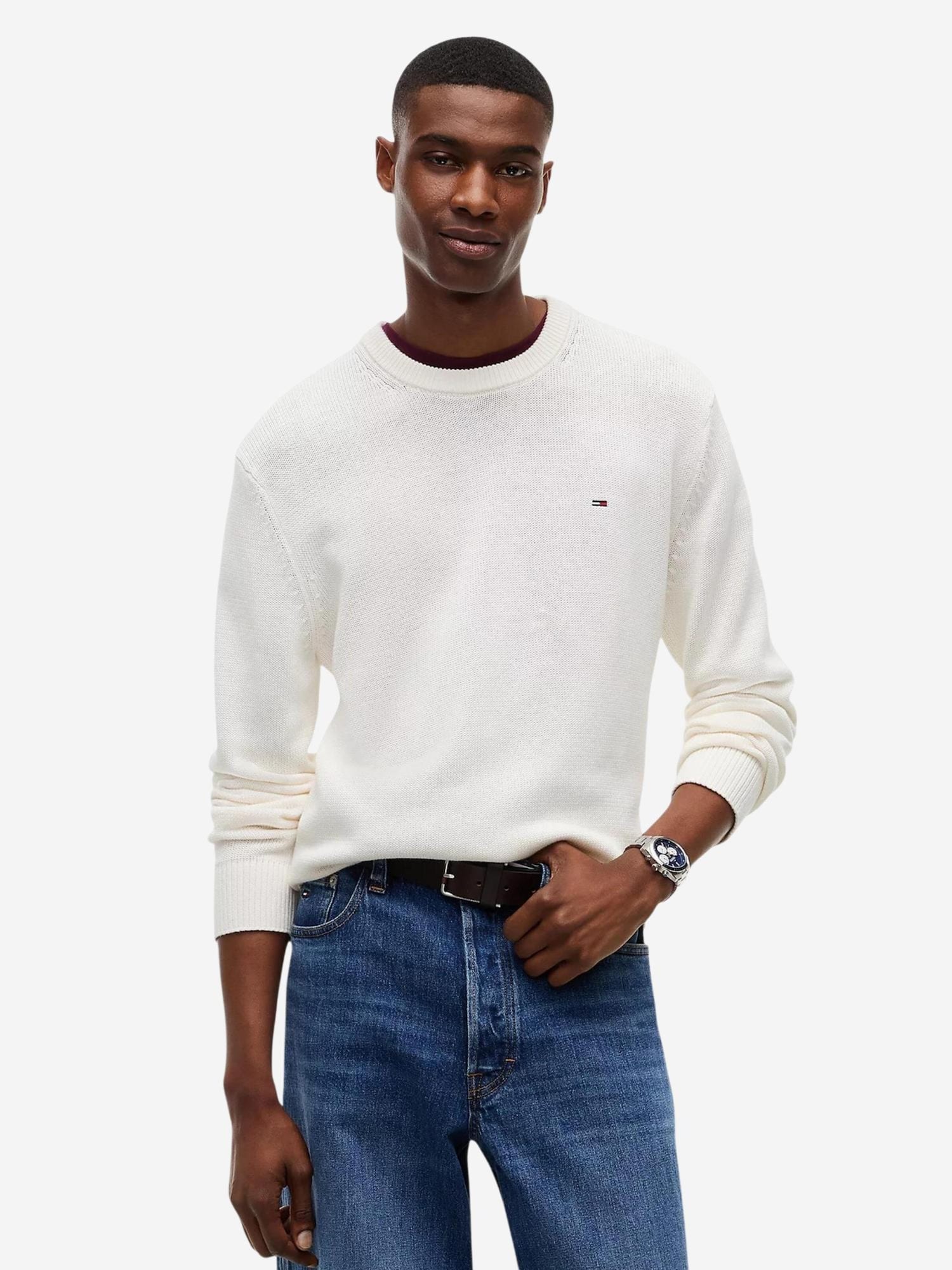 Tommy Jeans Pulover alb