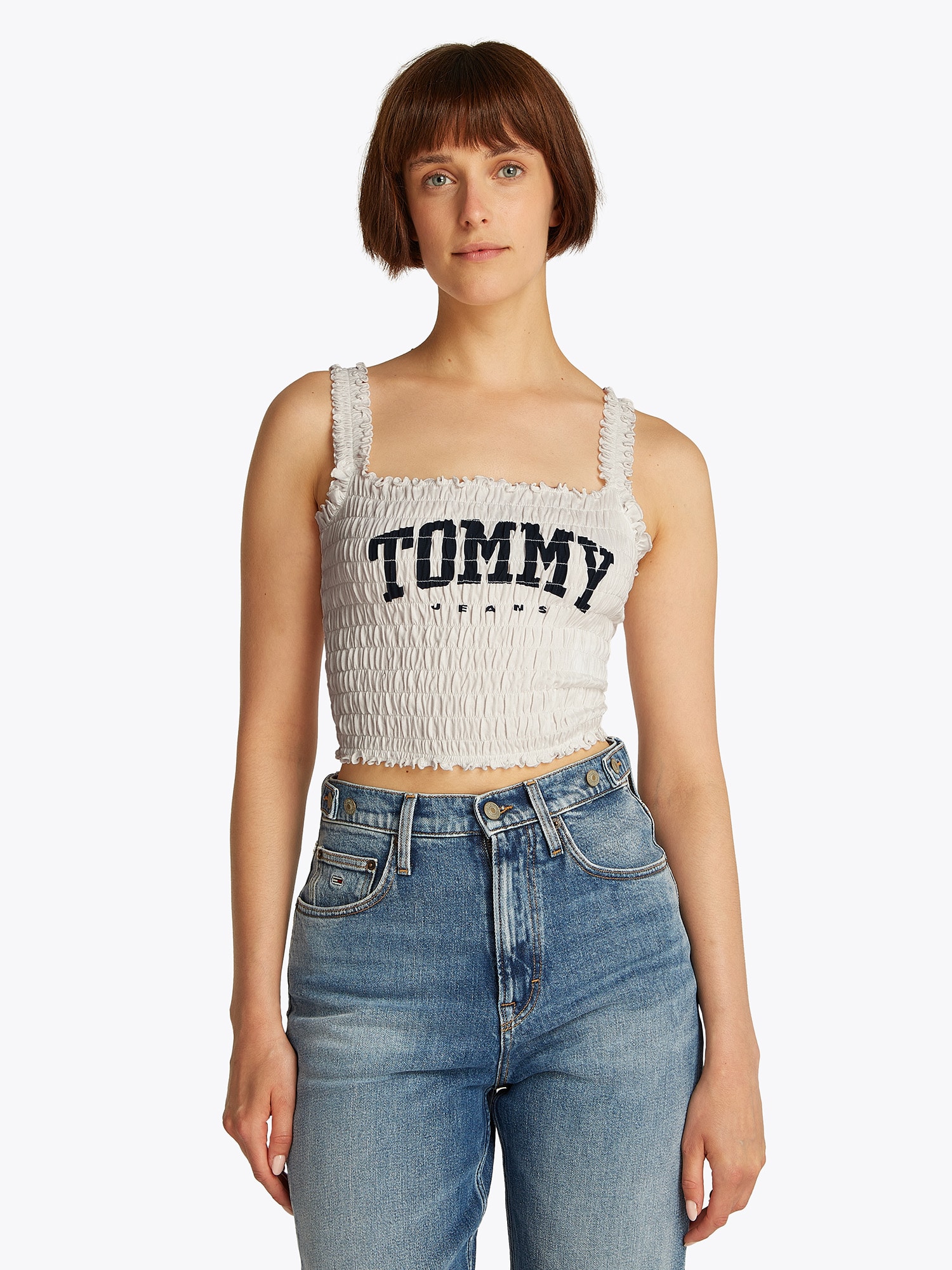 Tommy Jeans Top  tengerészkék / természetes fehér termék 2. képe
