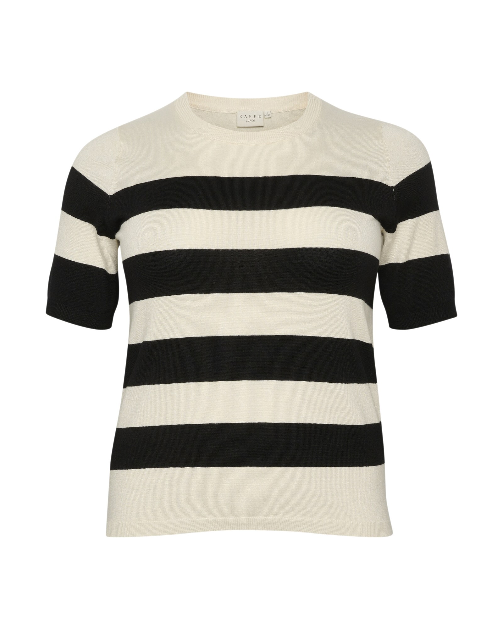 KAFFE CURVE Pulover Malia  bej / negru