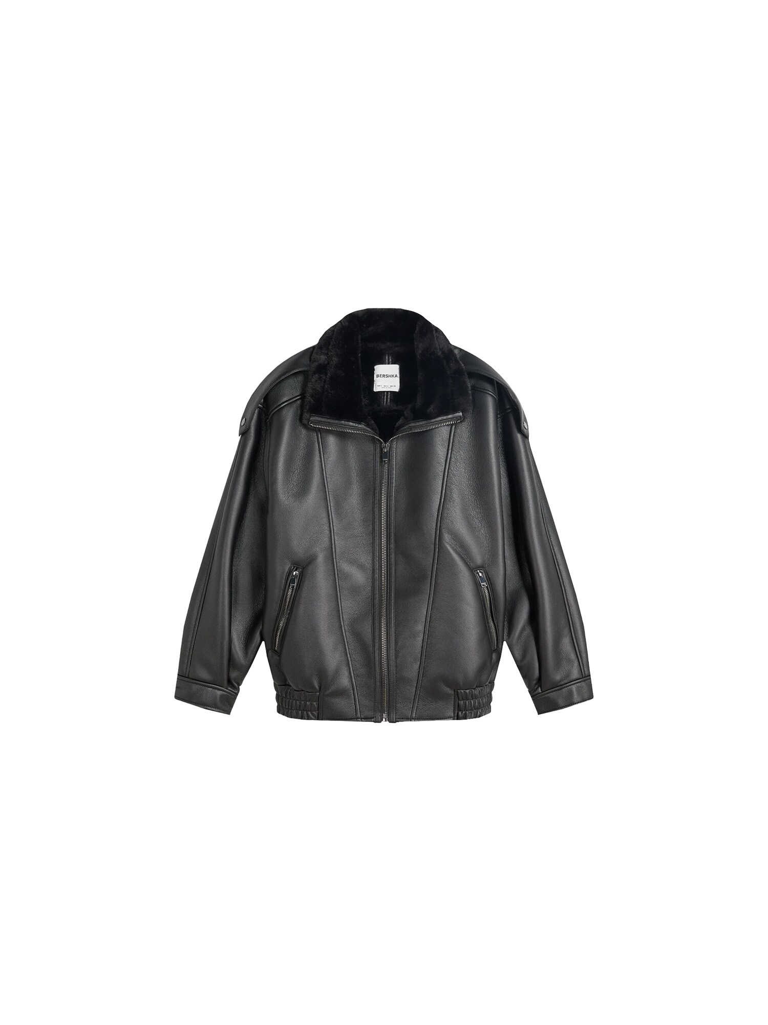 Bershka Geacă de primăvară-toamnă  negru